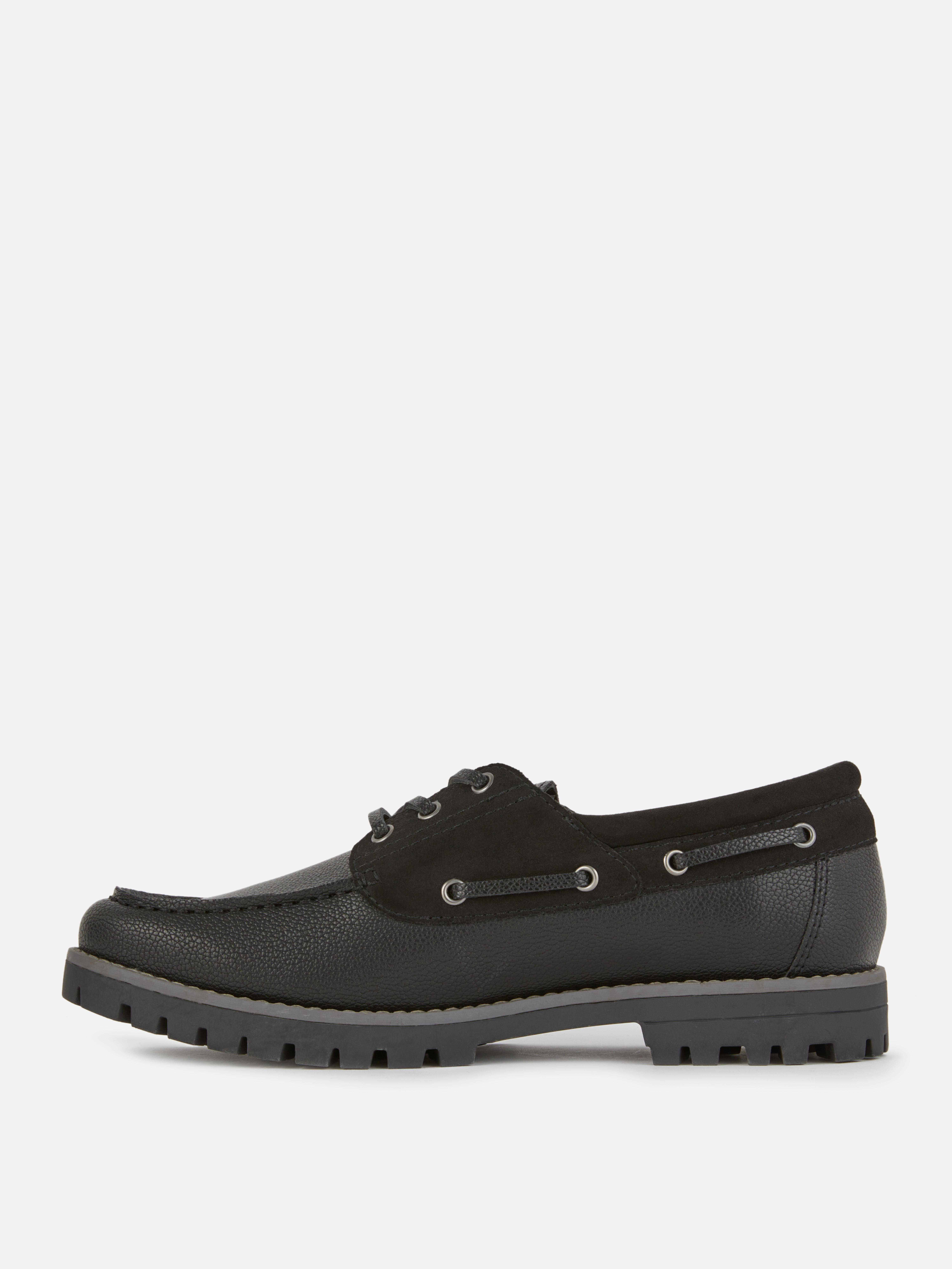 Faux Leather Chunky Boat Shoe