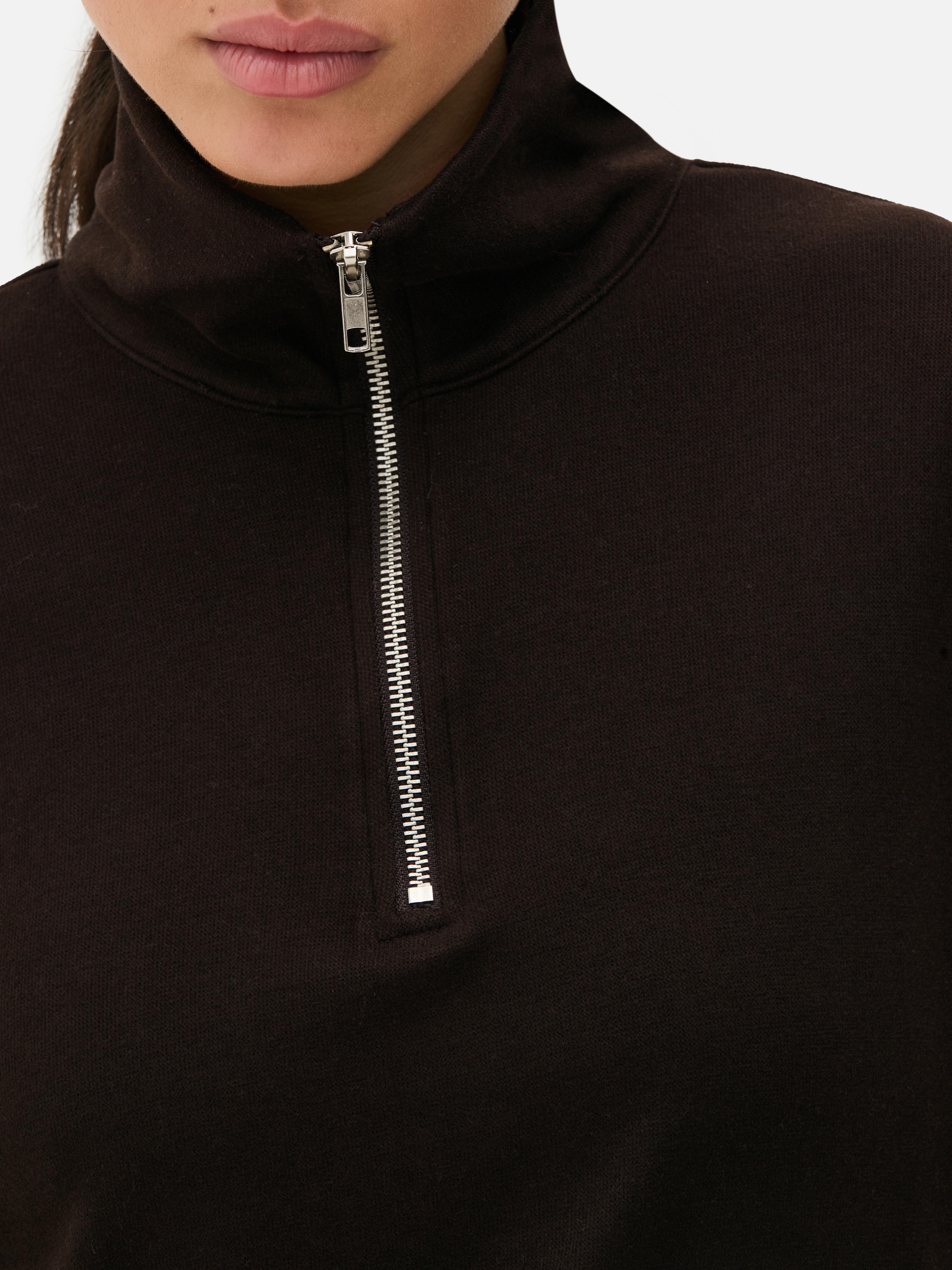 Ribbed Half Zip Sweatshirt