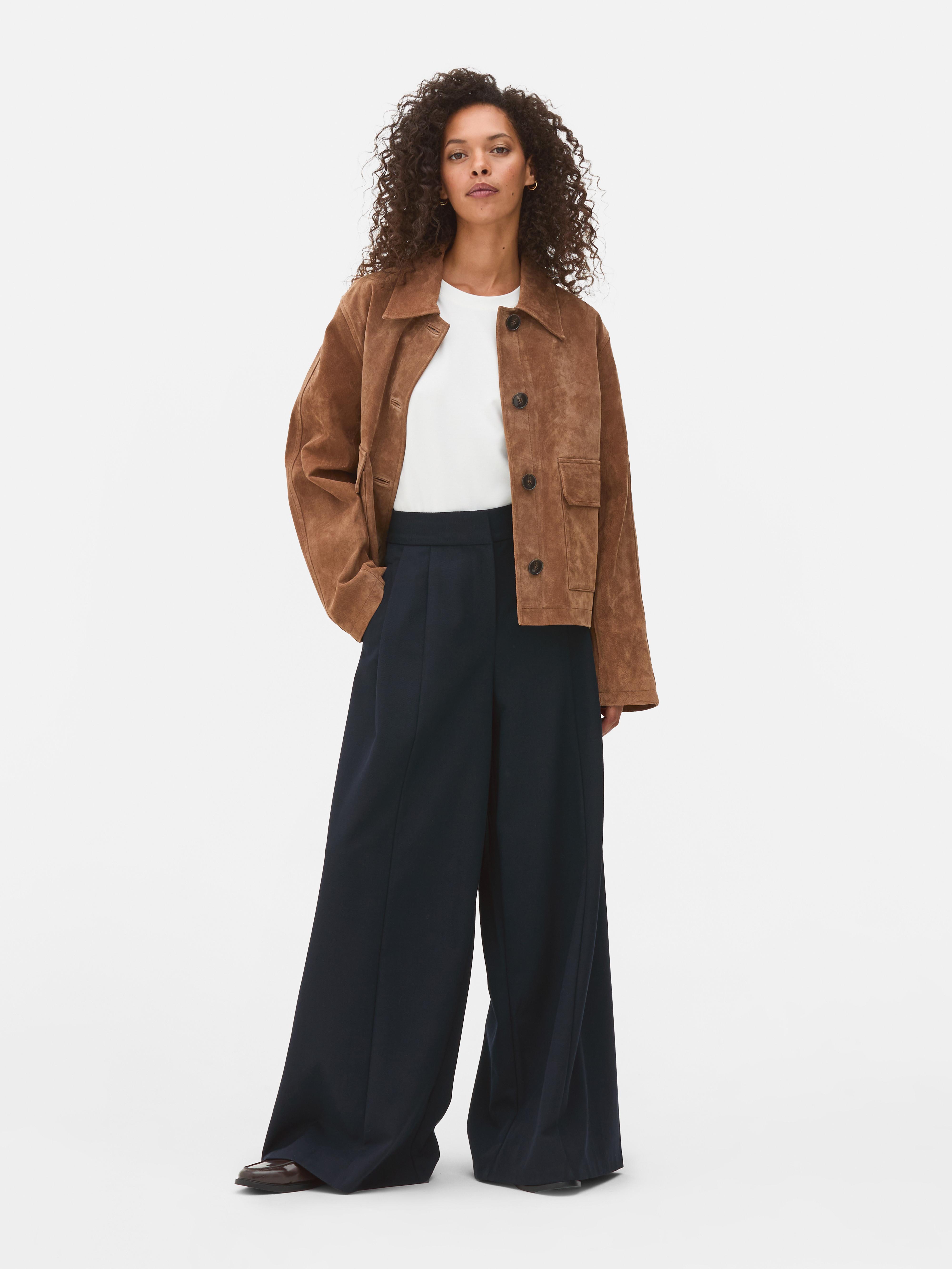 The Edit Twill Wide Leg Pants