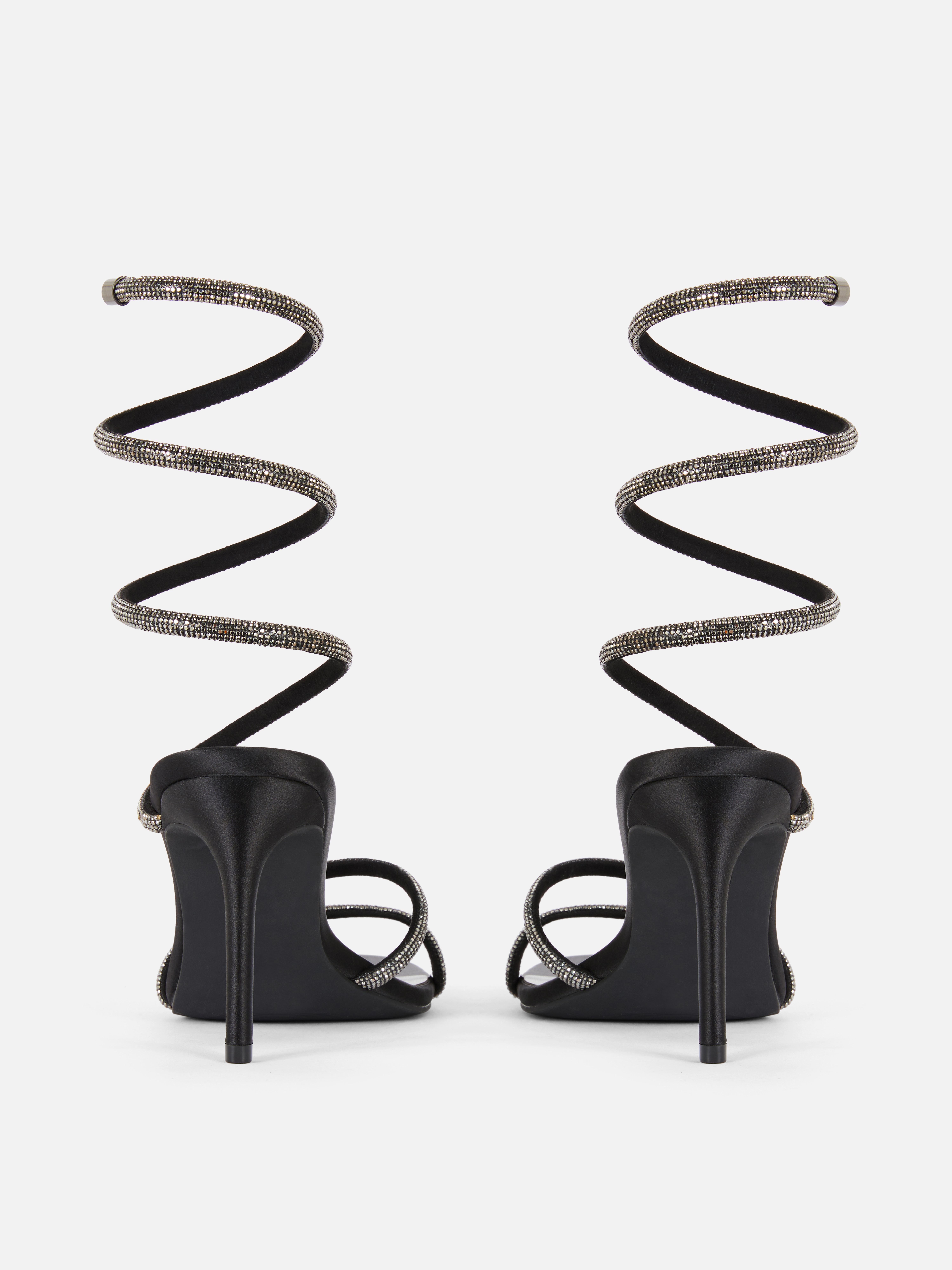 Spiral Diamante Heeled Sandals
