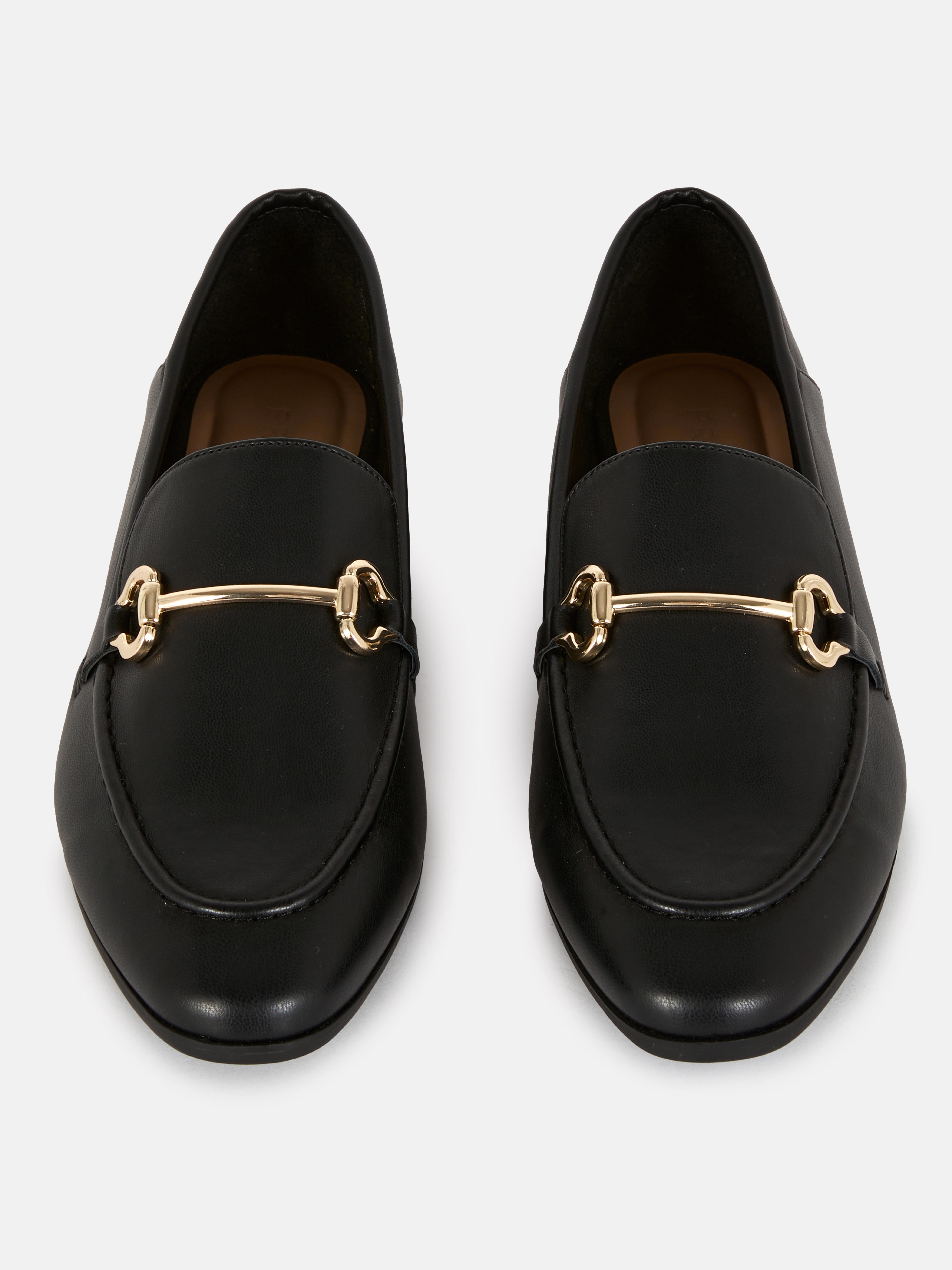 Faux Leather Snaffle Loafers