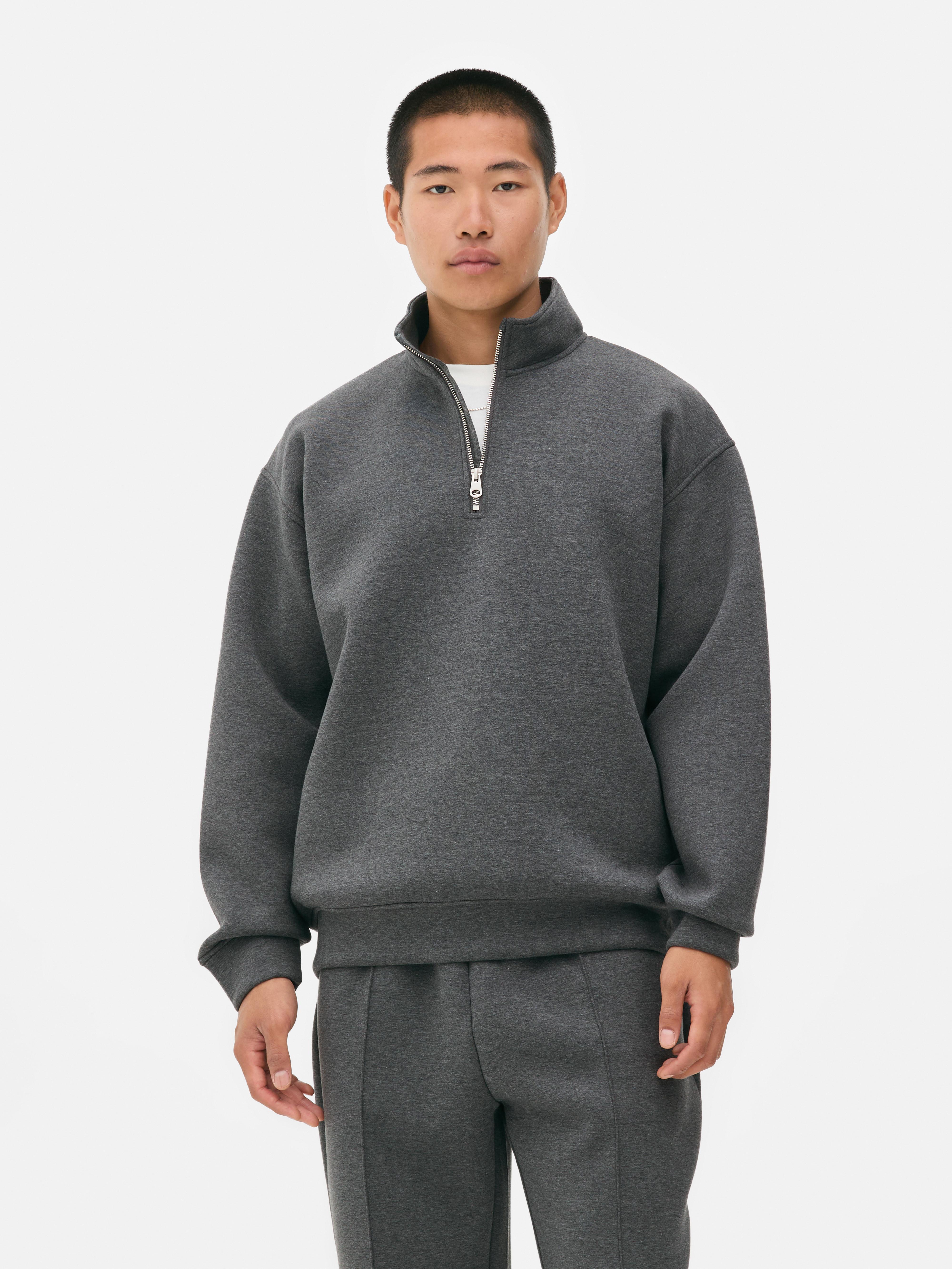 Funnel Neck Quarter Zip Sweatshirt