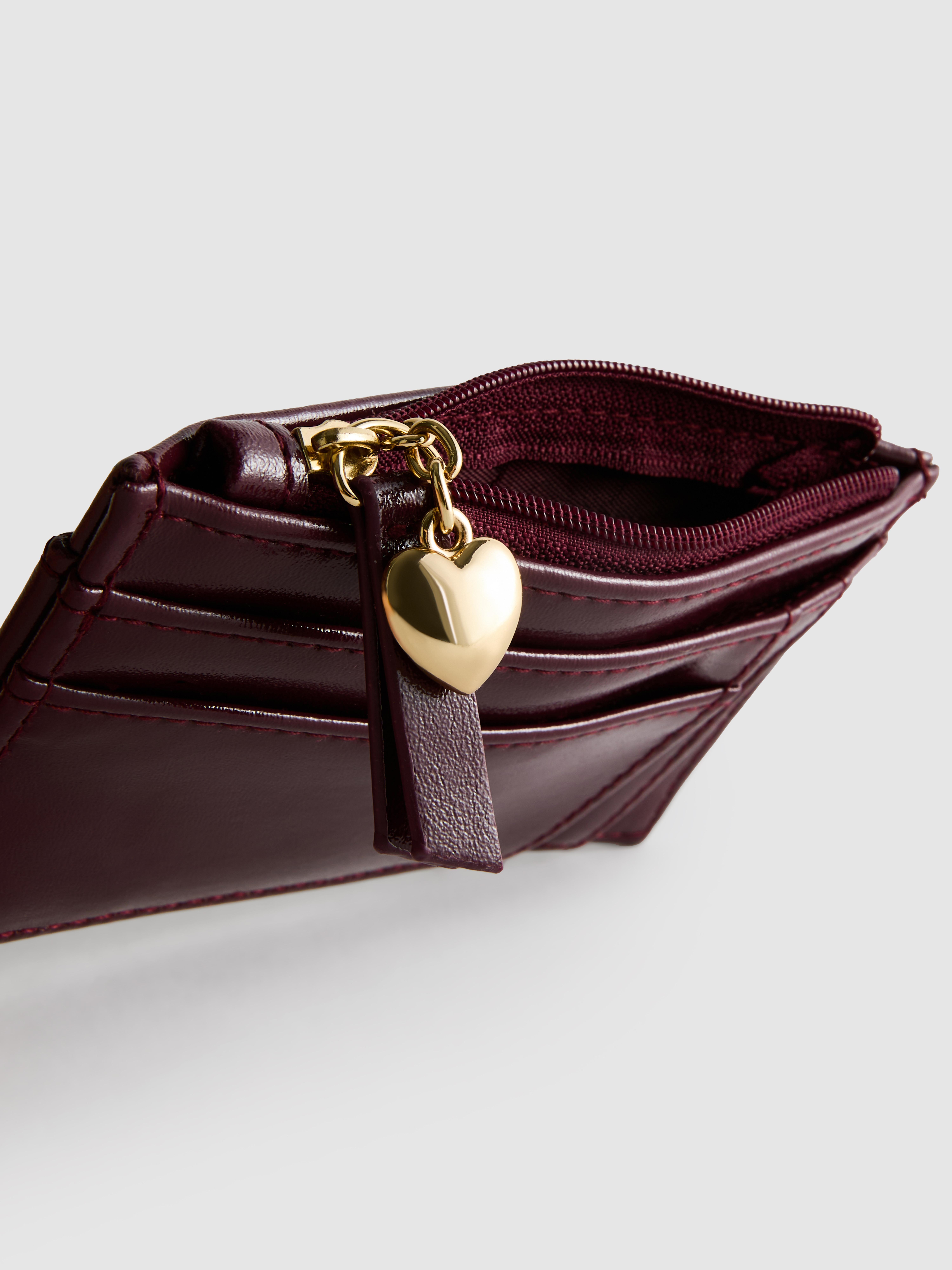 Faux Leather Quilted Initial Card Holder