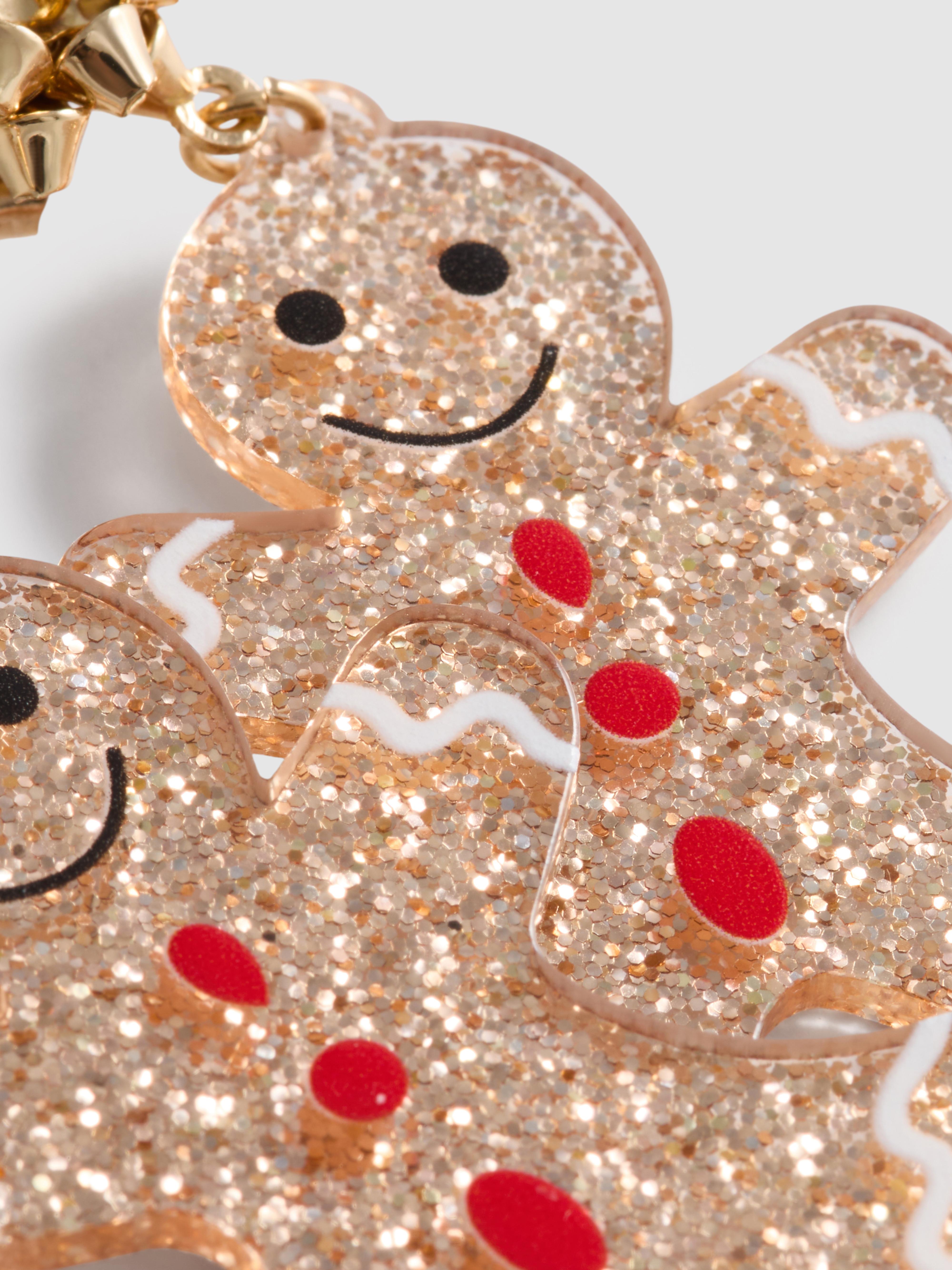 Christmas Gingerbread Man Drop Earrings