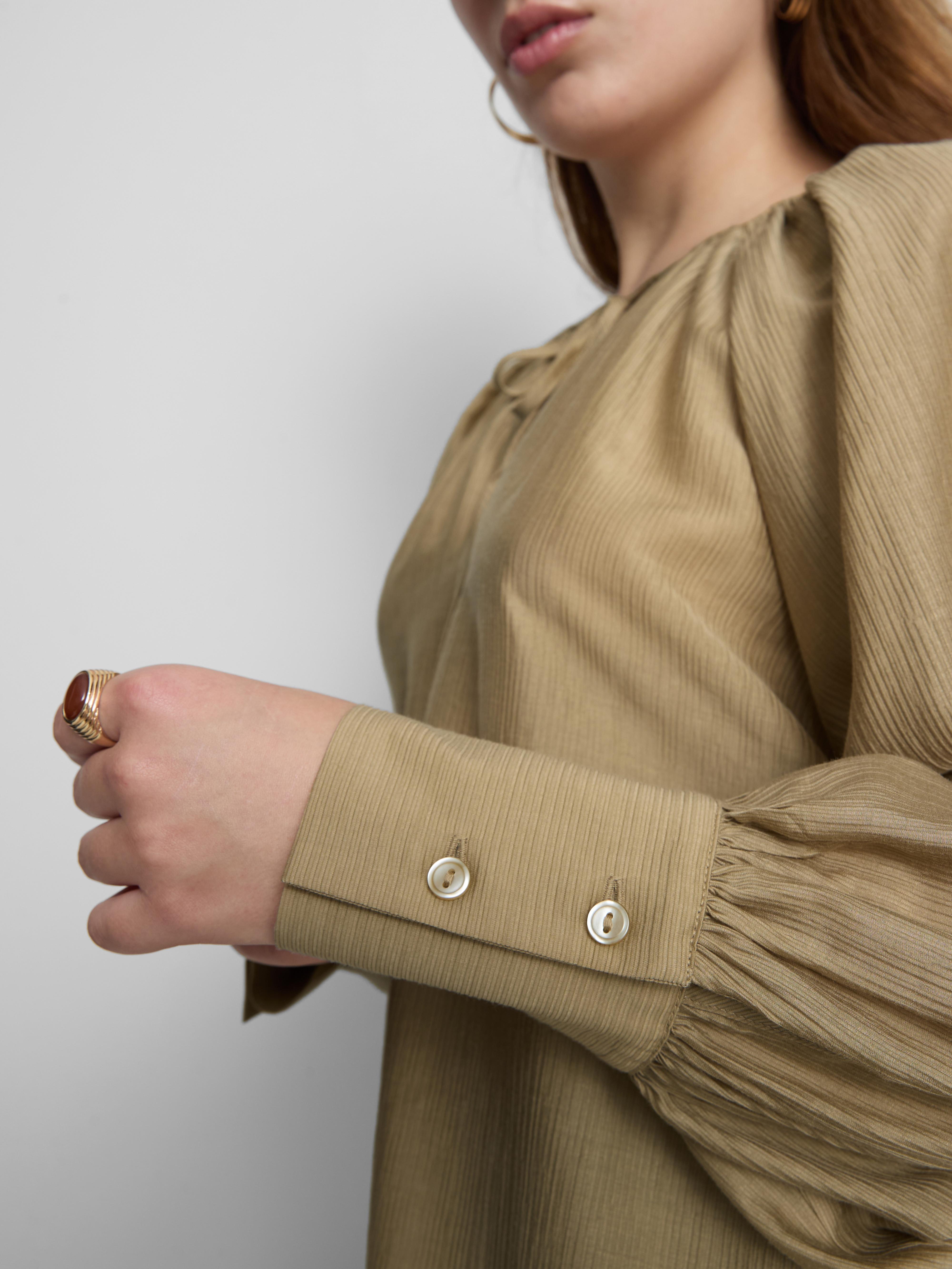 Tie Neck Shimmer Blouse