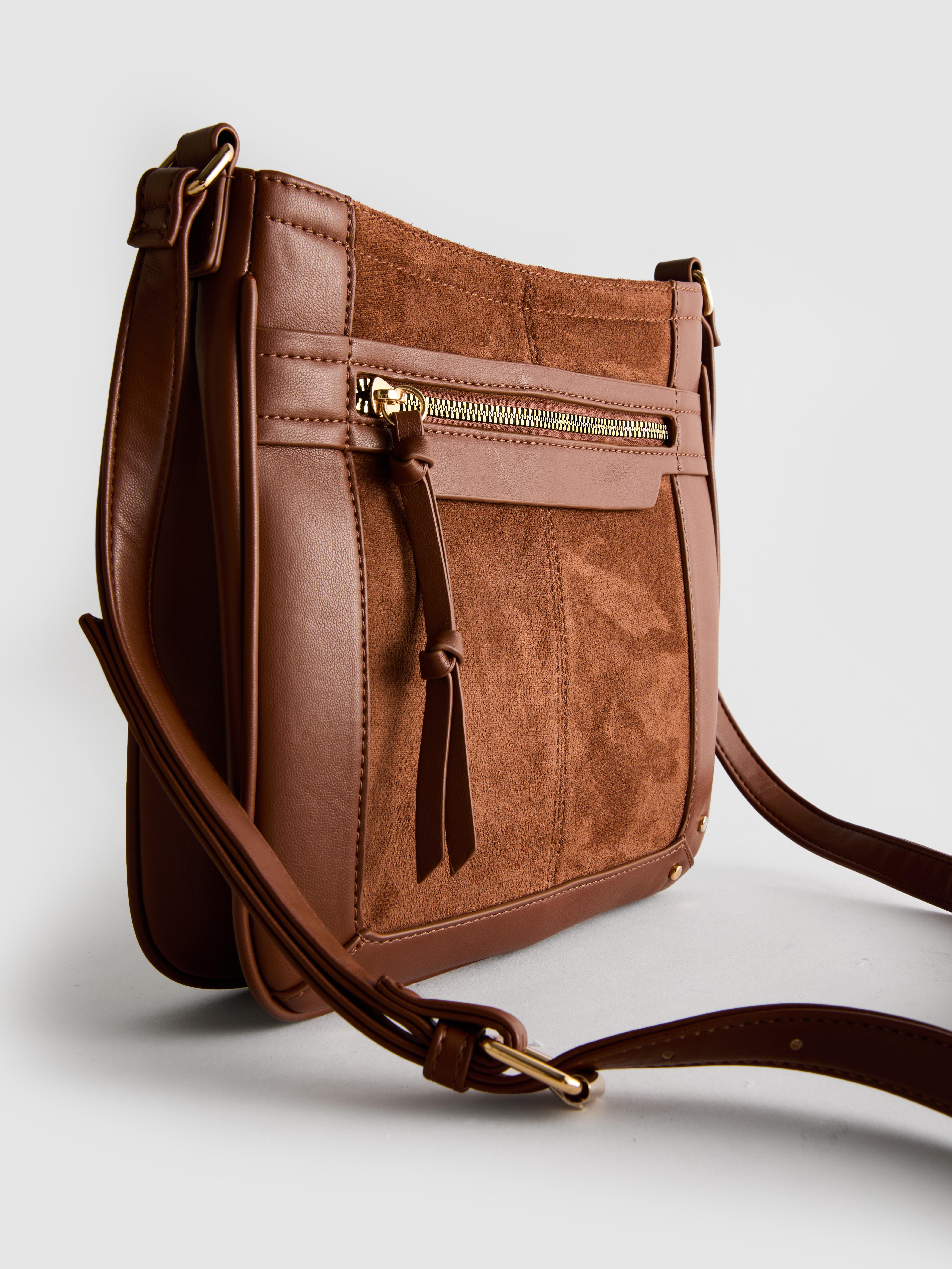 Suede Saddle Messenger Bag