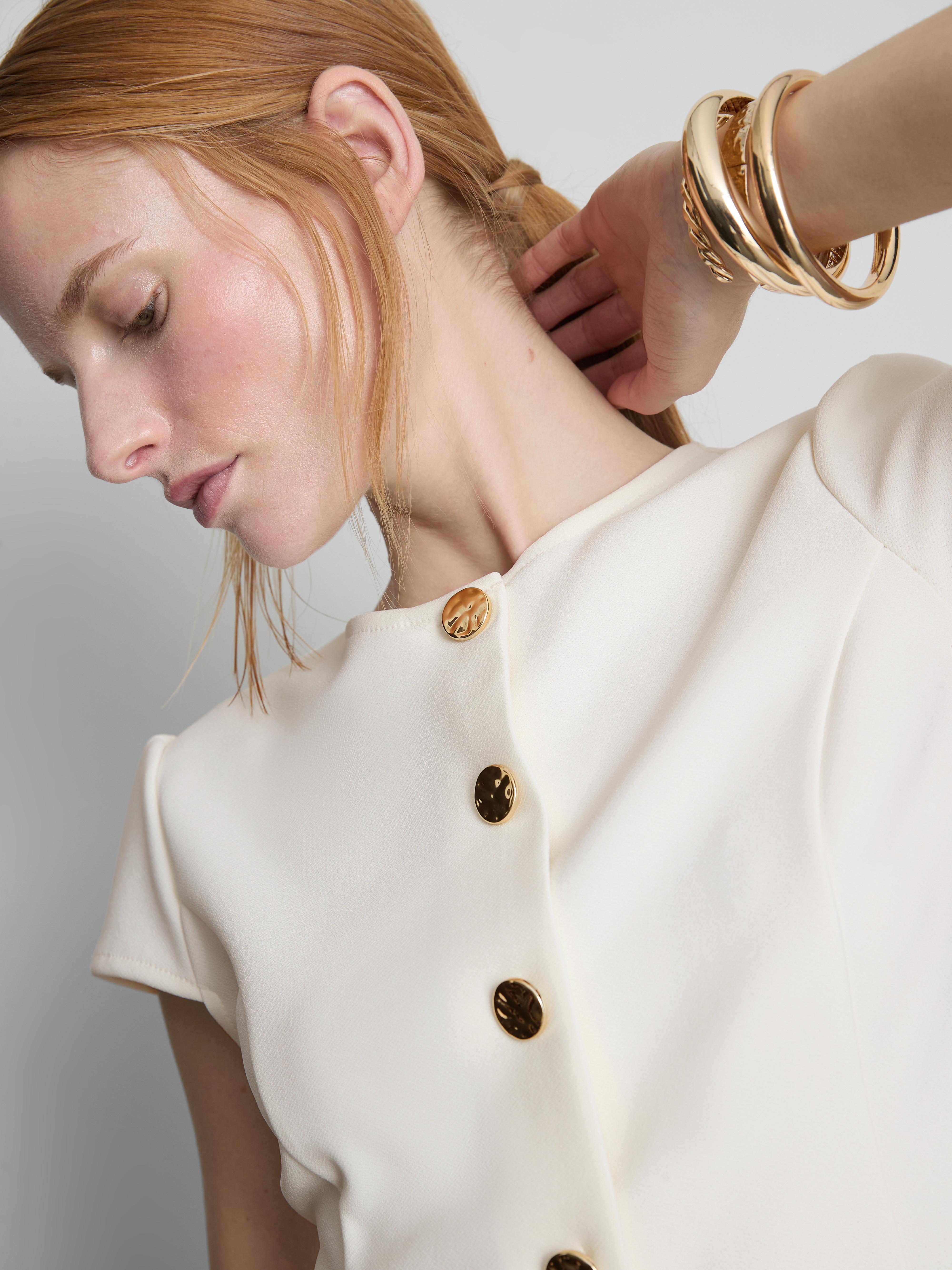 Cap Sleeve Button-Up Top