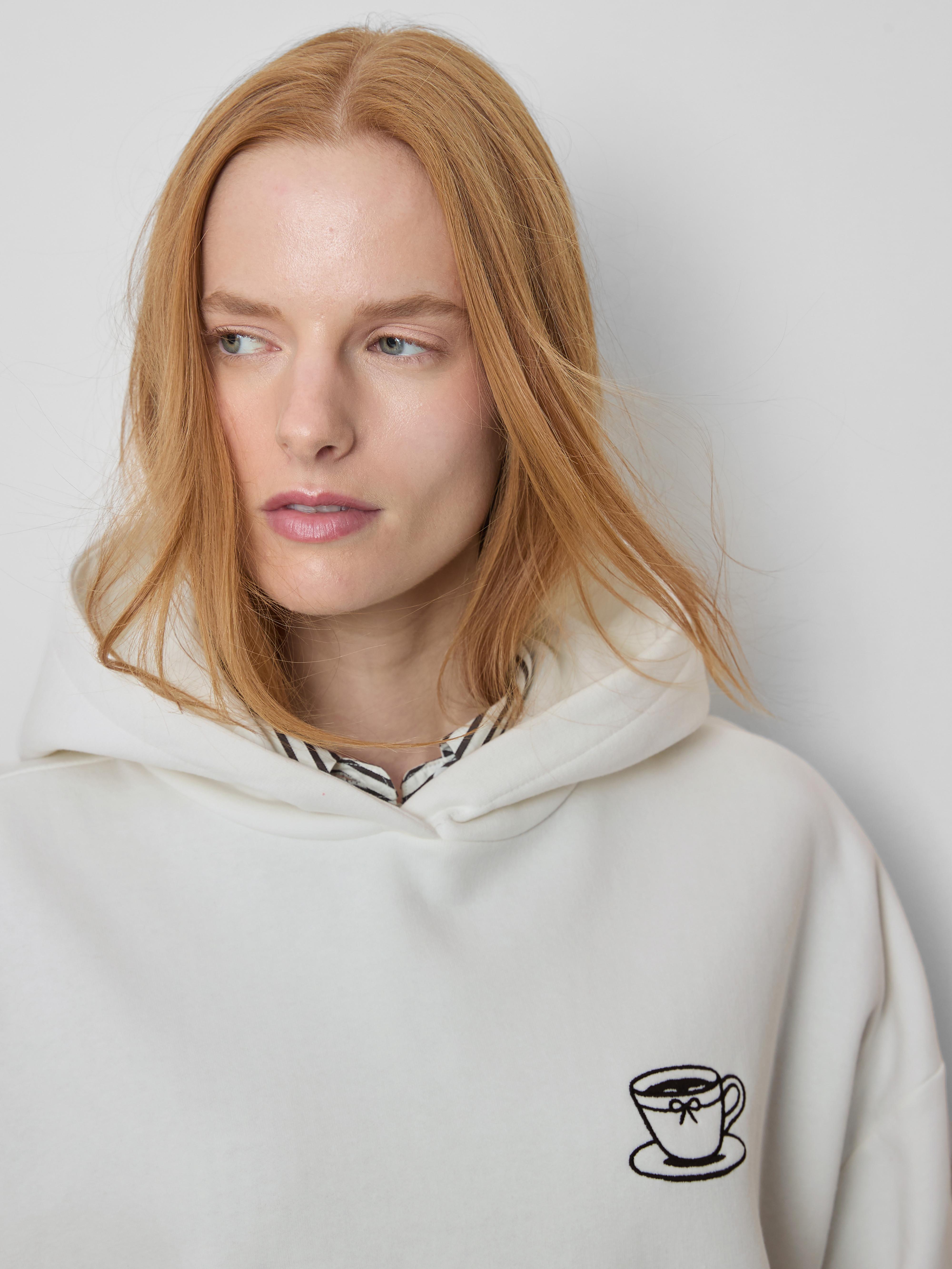 Cotton Blend Coffee Hoodie