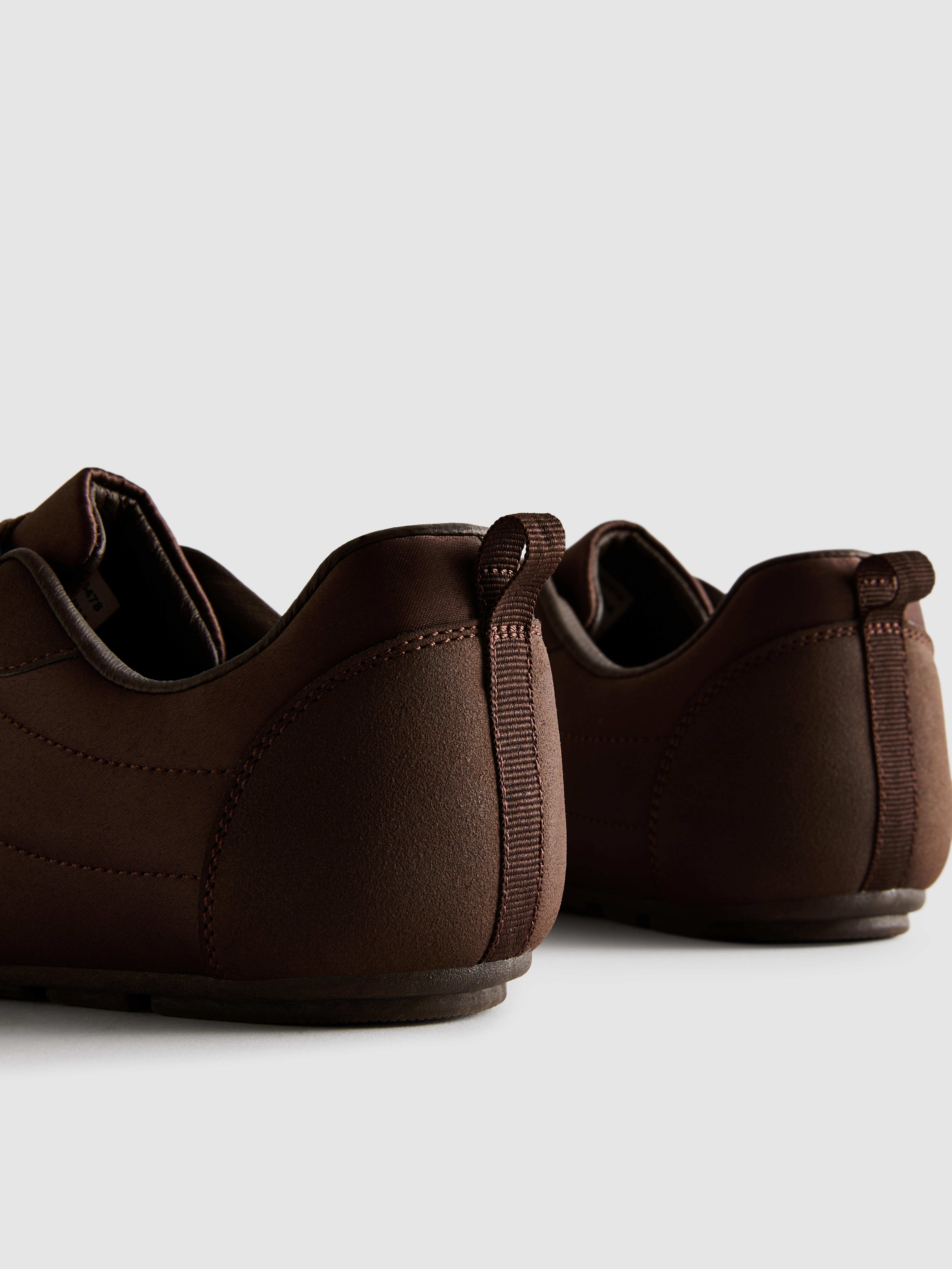 Satin Panel Low-Top Sneakers