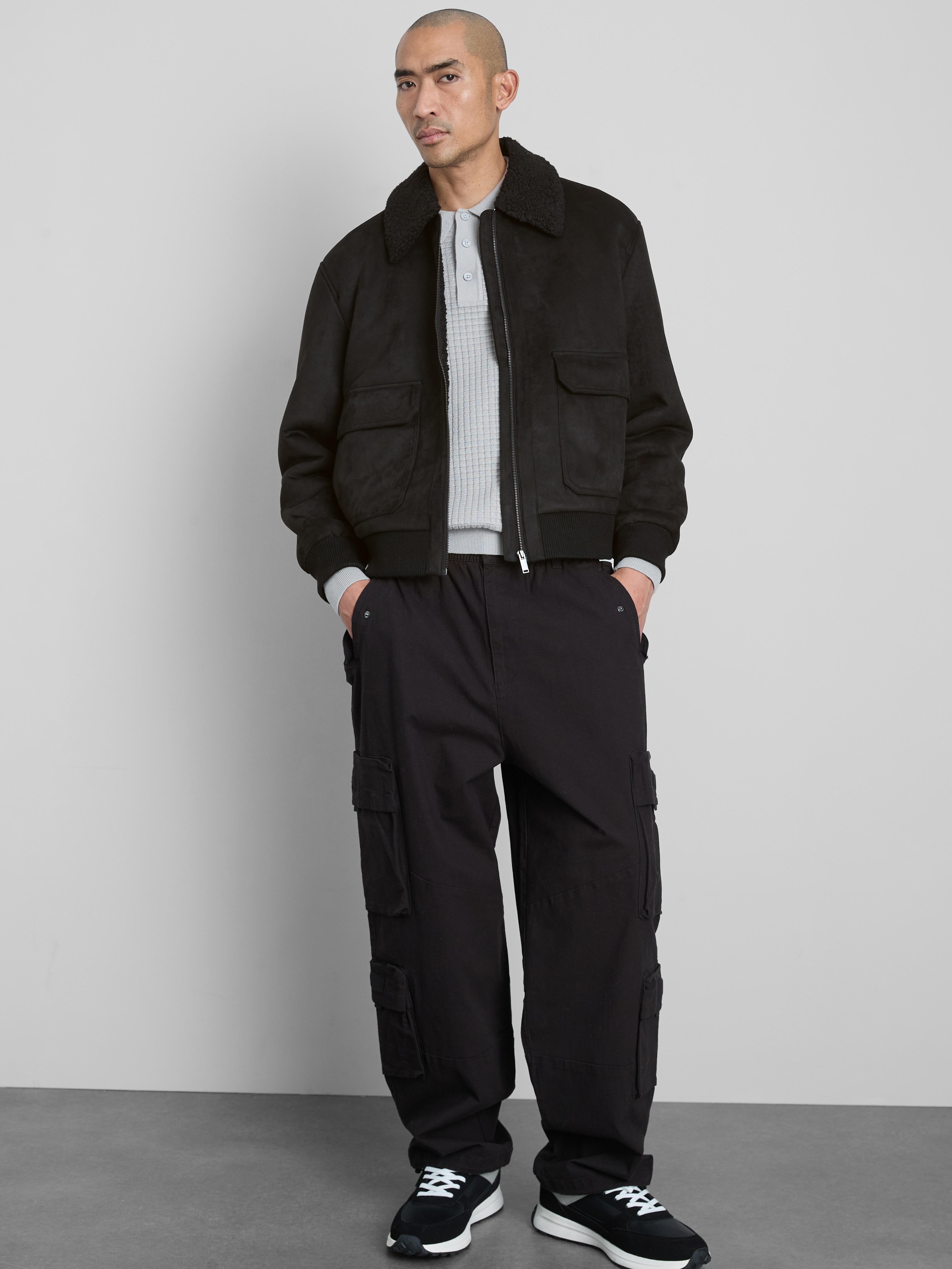 Faux Suede Zip-Up Jacket