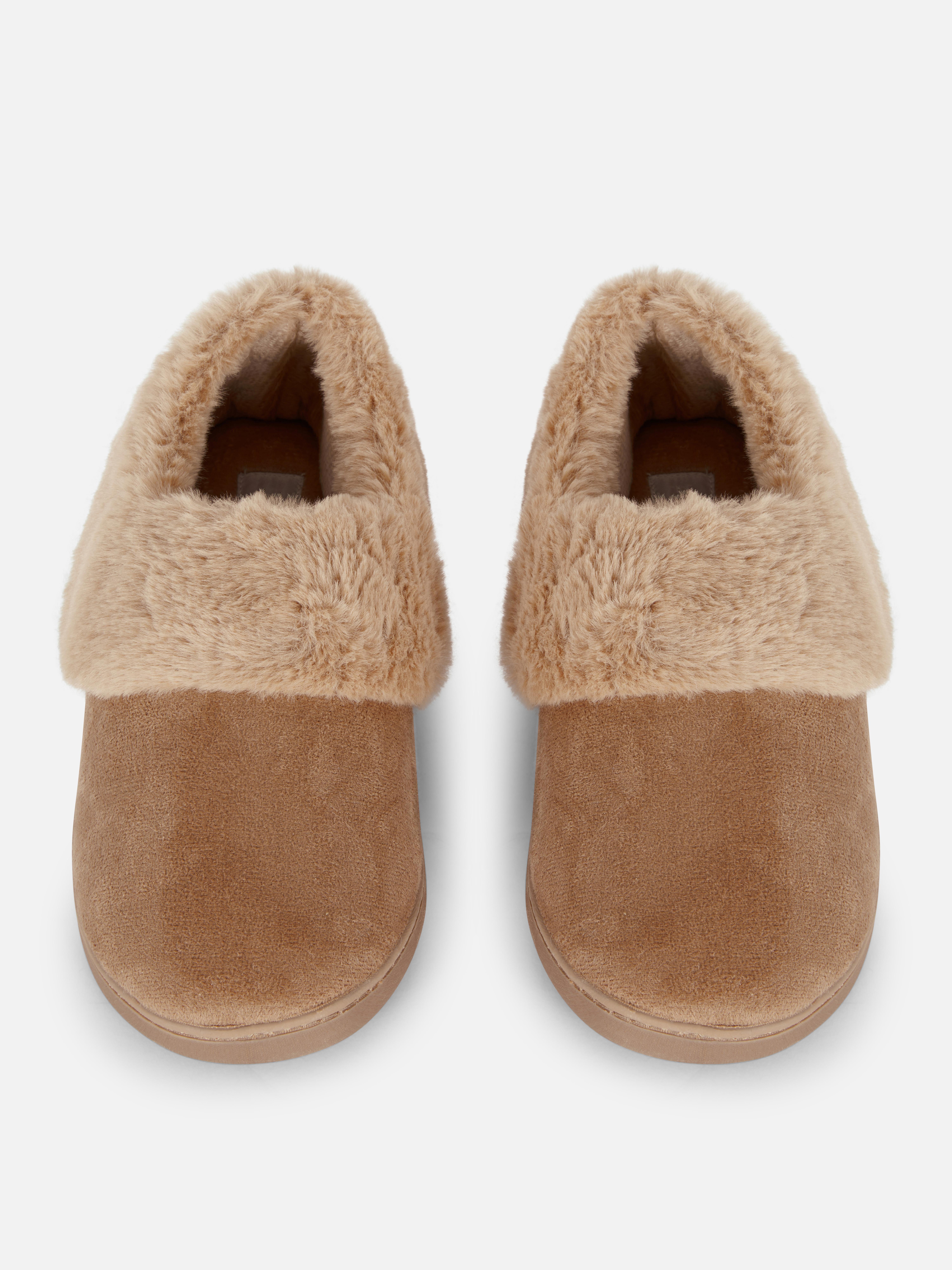 Faux Fur Lined Moccasin Slippers