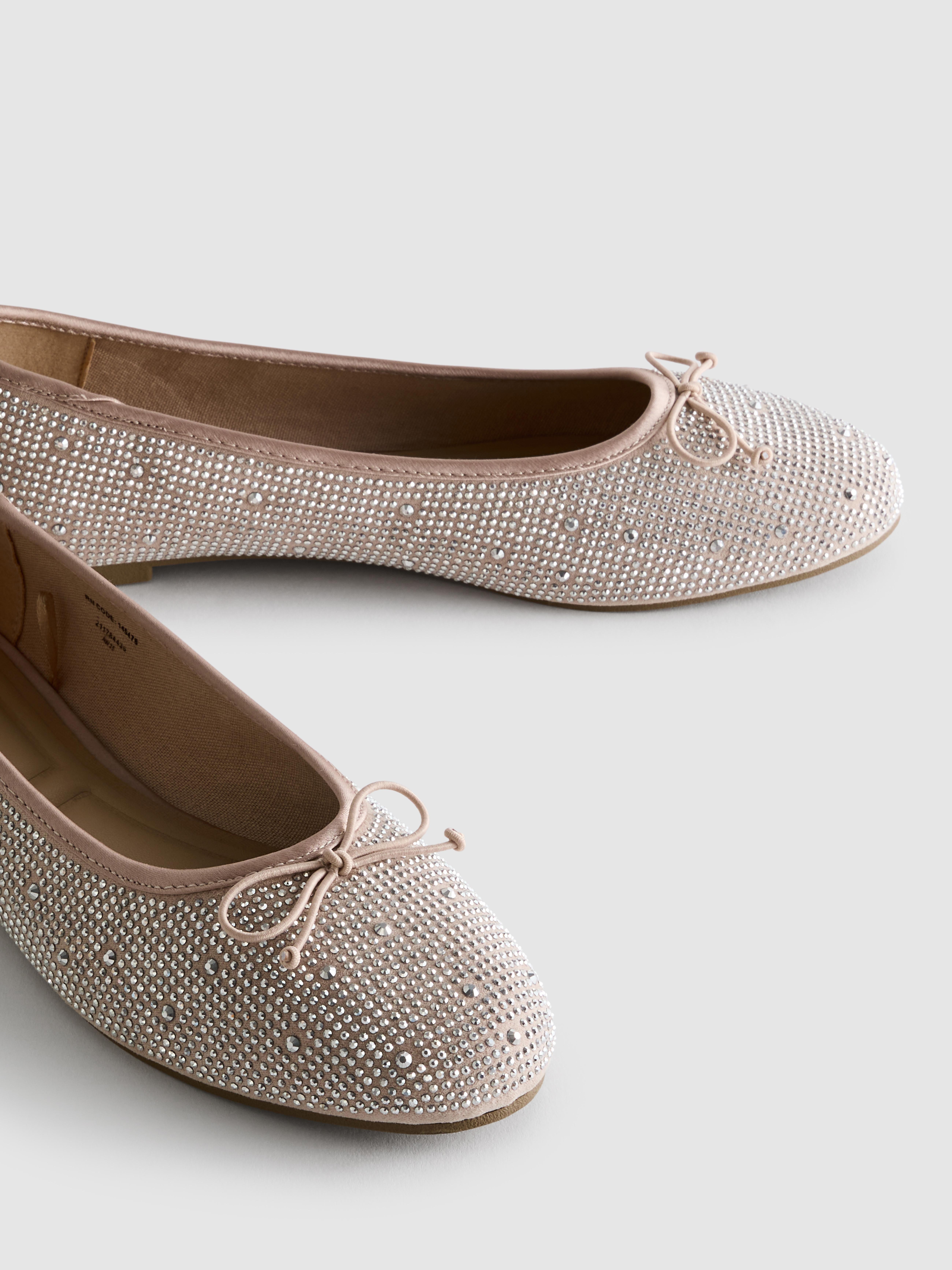 Hot Fix Rhinestone Ballerina Flats