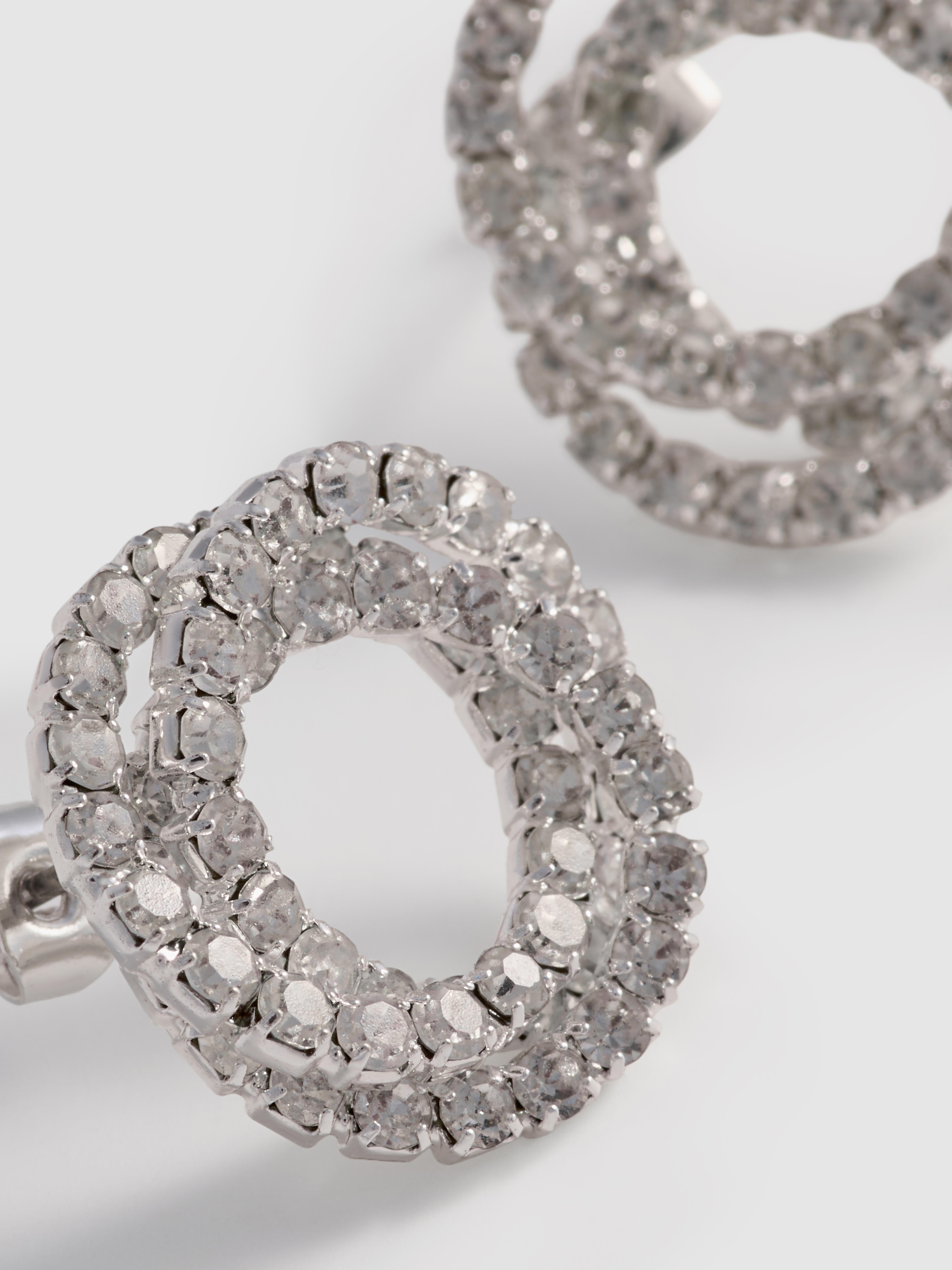 Rhinestone Knot Stud Earrings