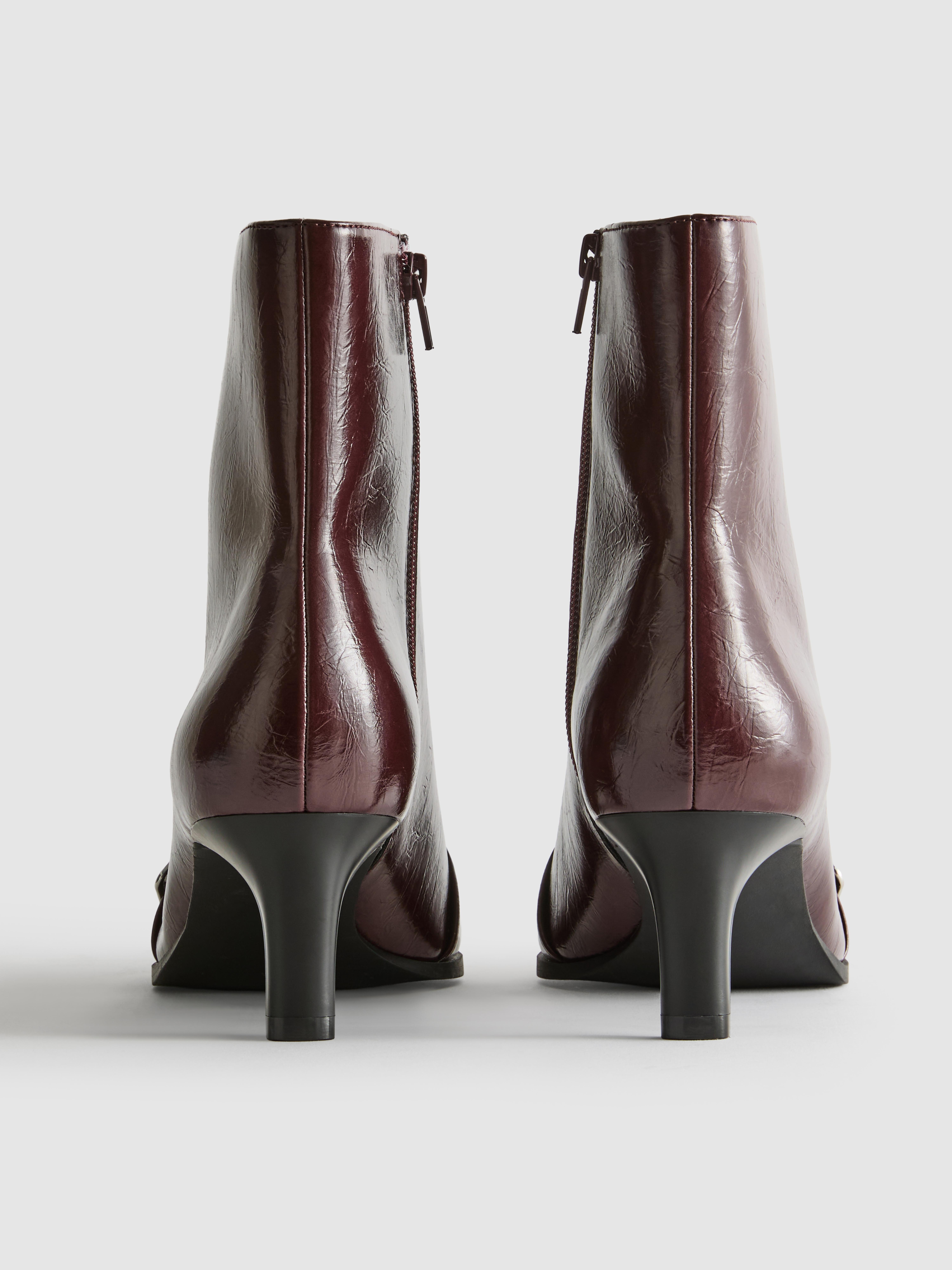 Buckle Detail Heeled Ankle Boots