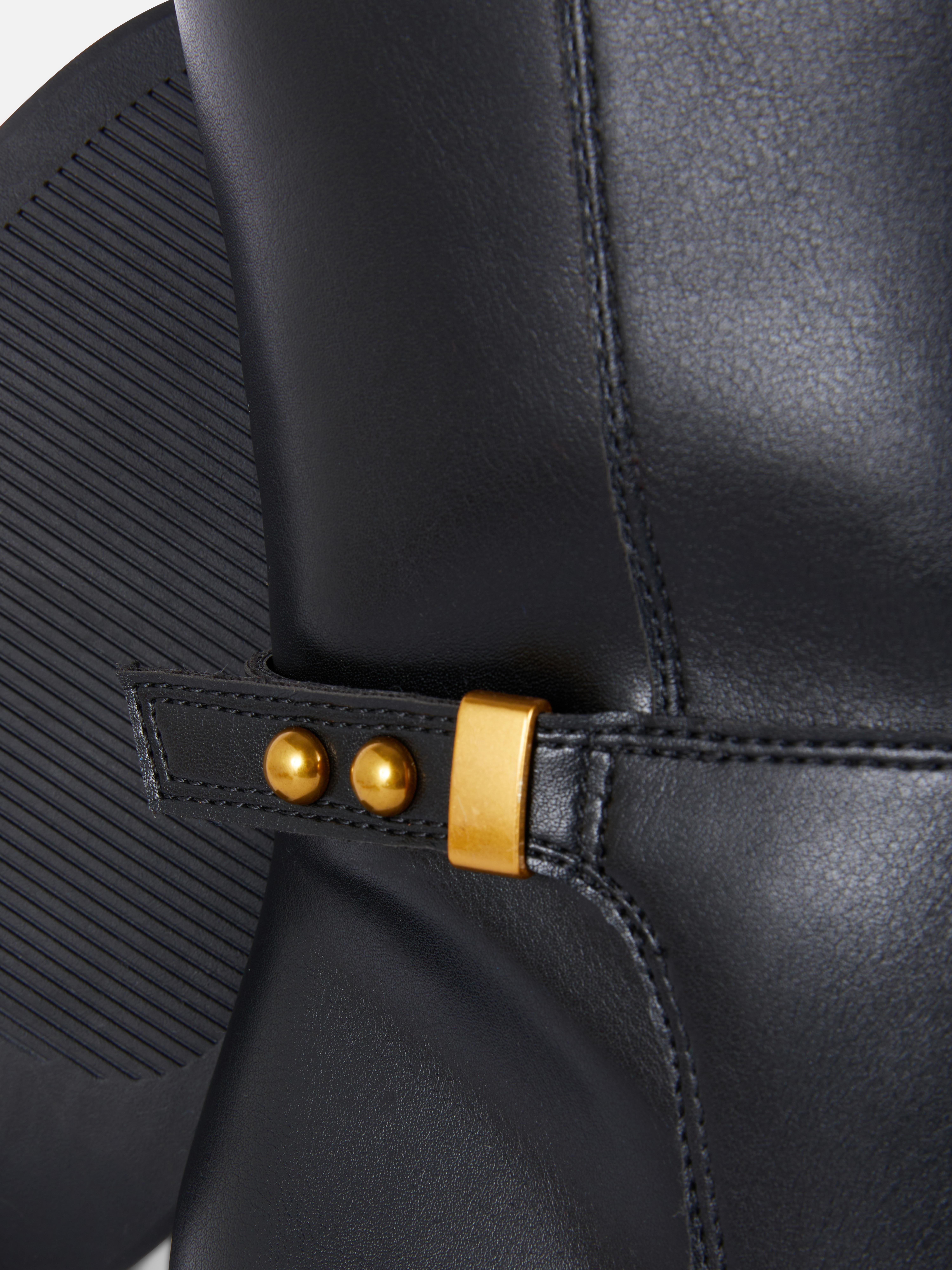 Buckle Detail Knee High Boots