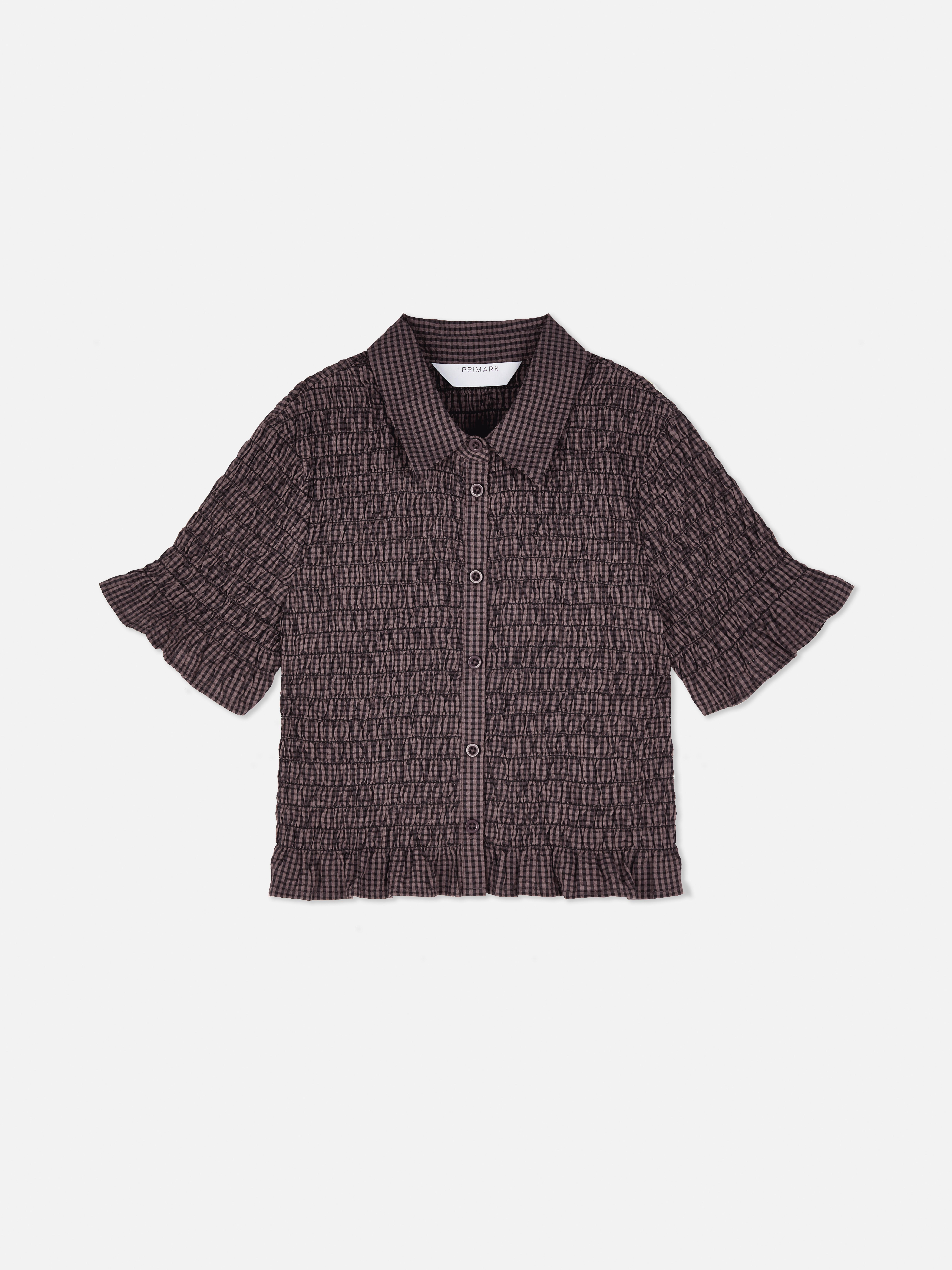 Cropped Shirred Shirt