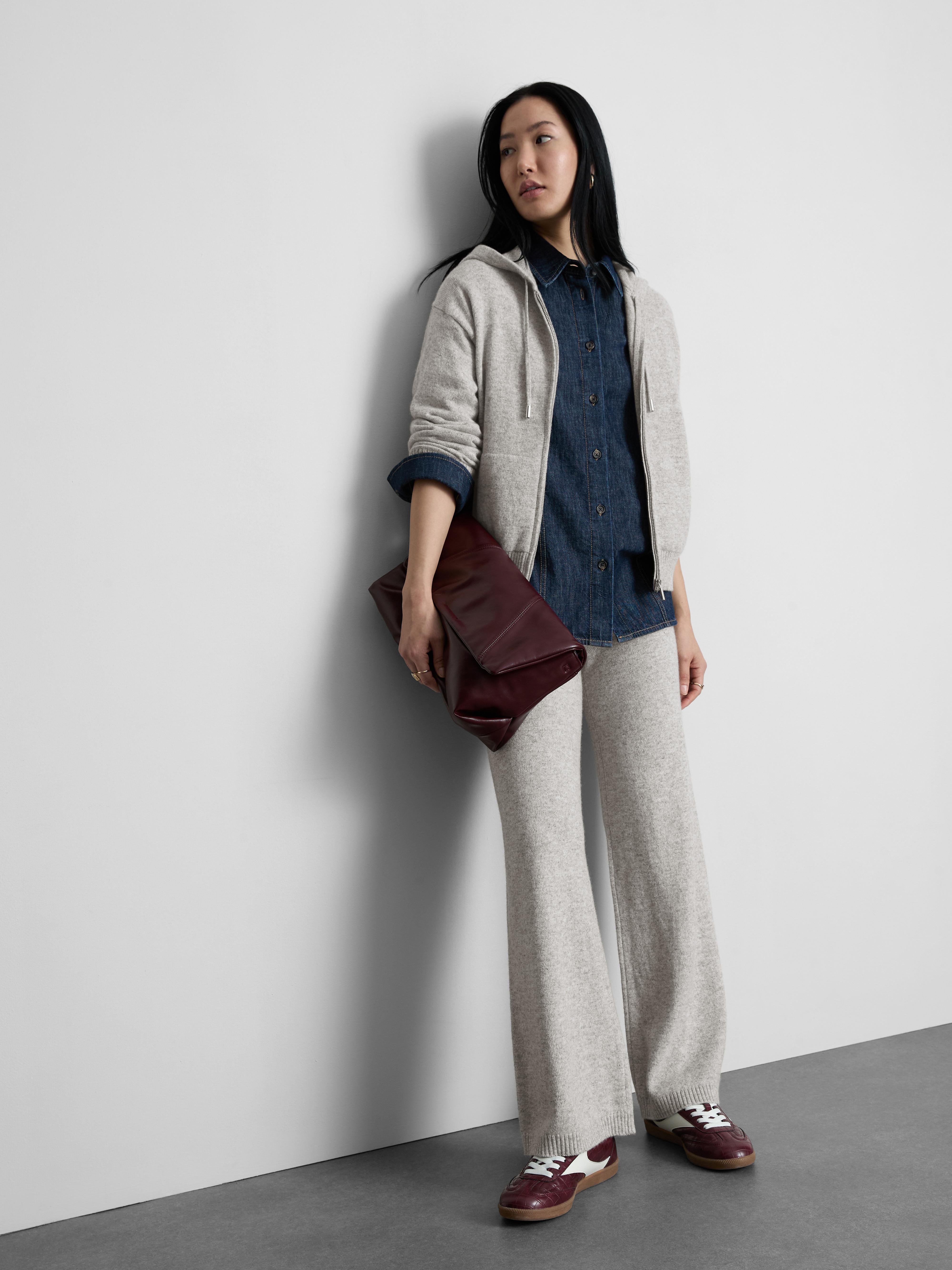 The Edit Wool Blend Zip Through Hoodie