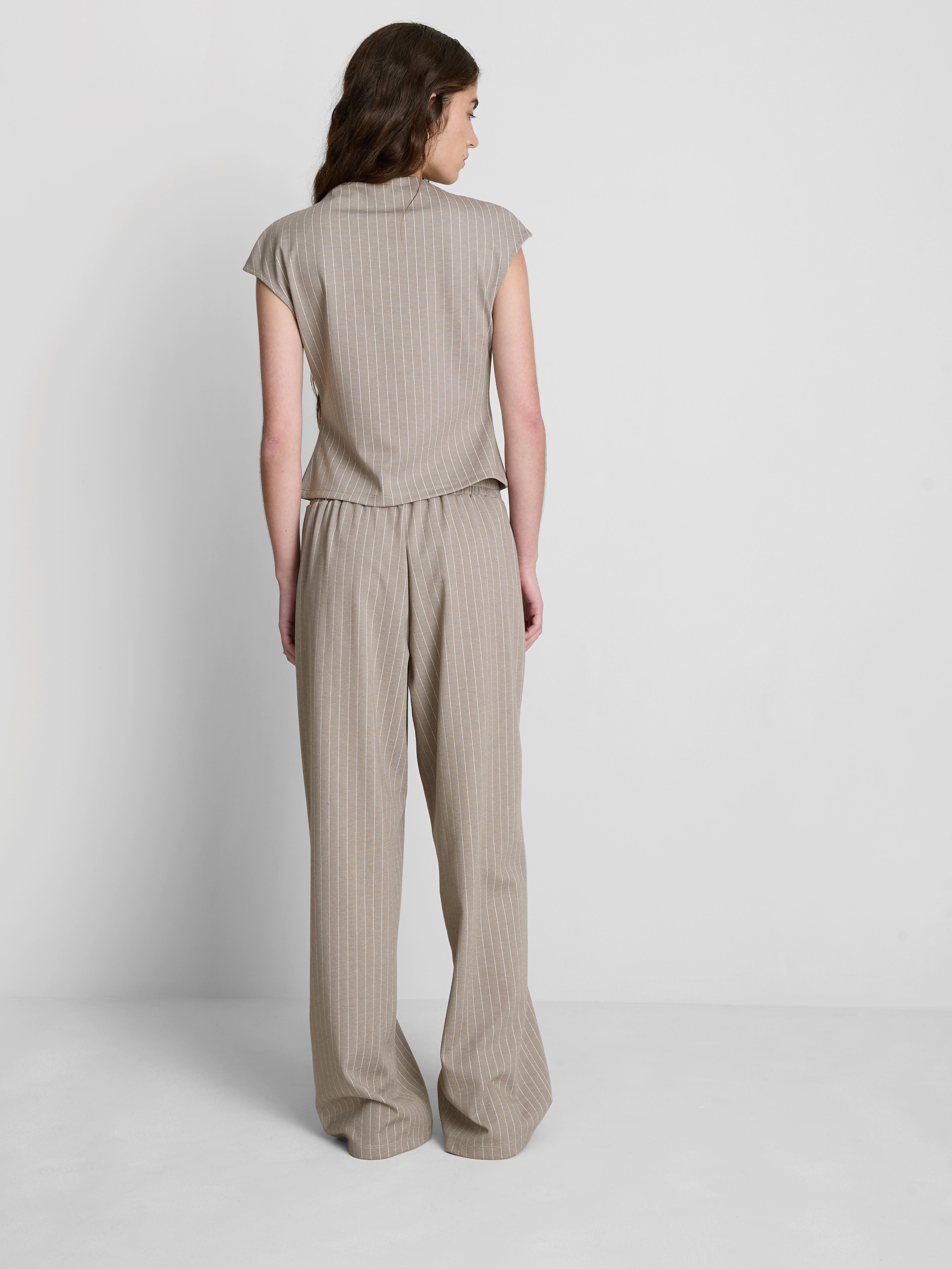 Pinstripe Straight Leg Pants