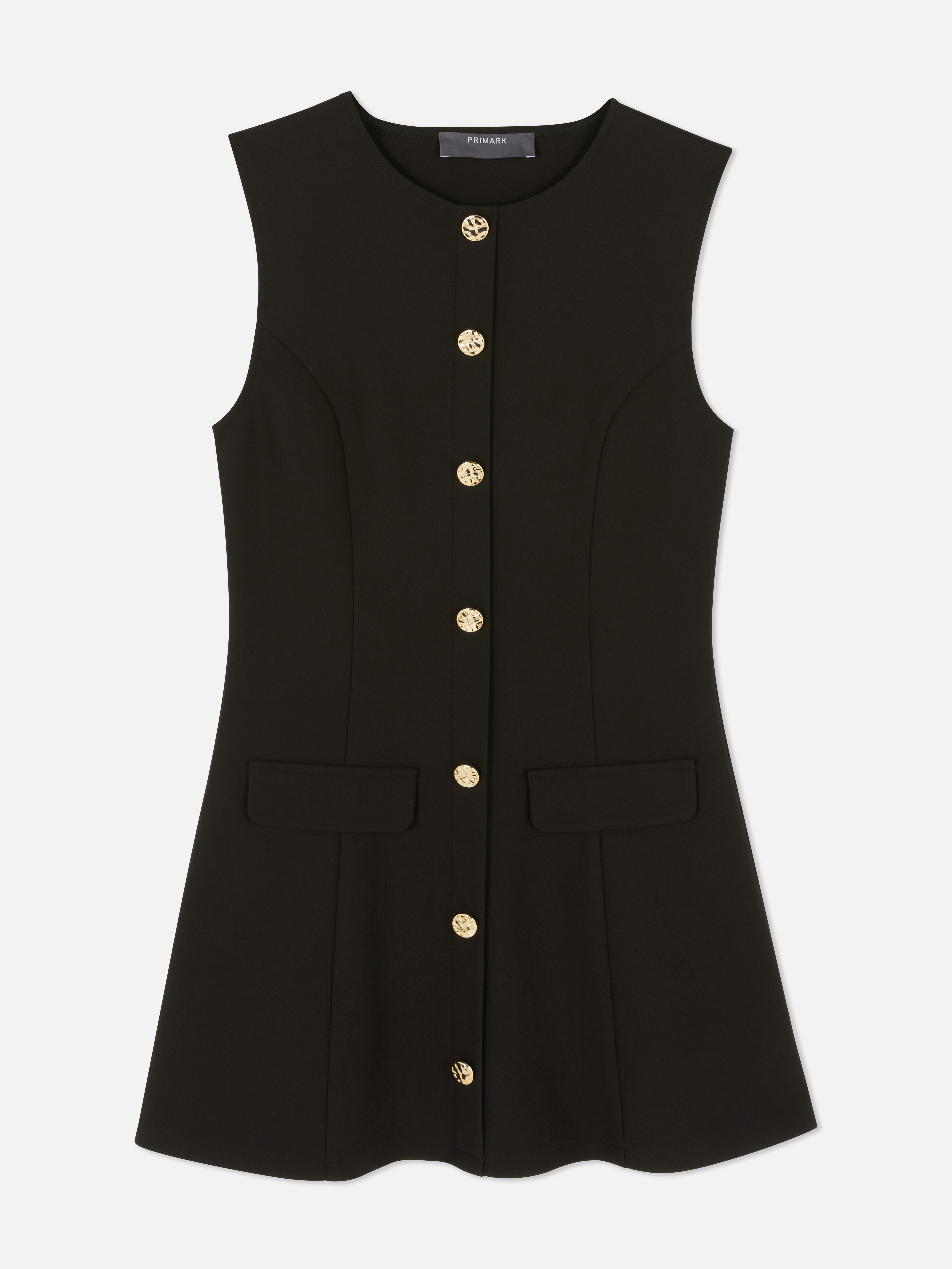 Button Through Mini Shift Dress