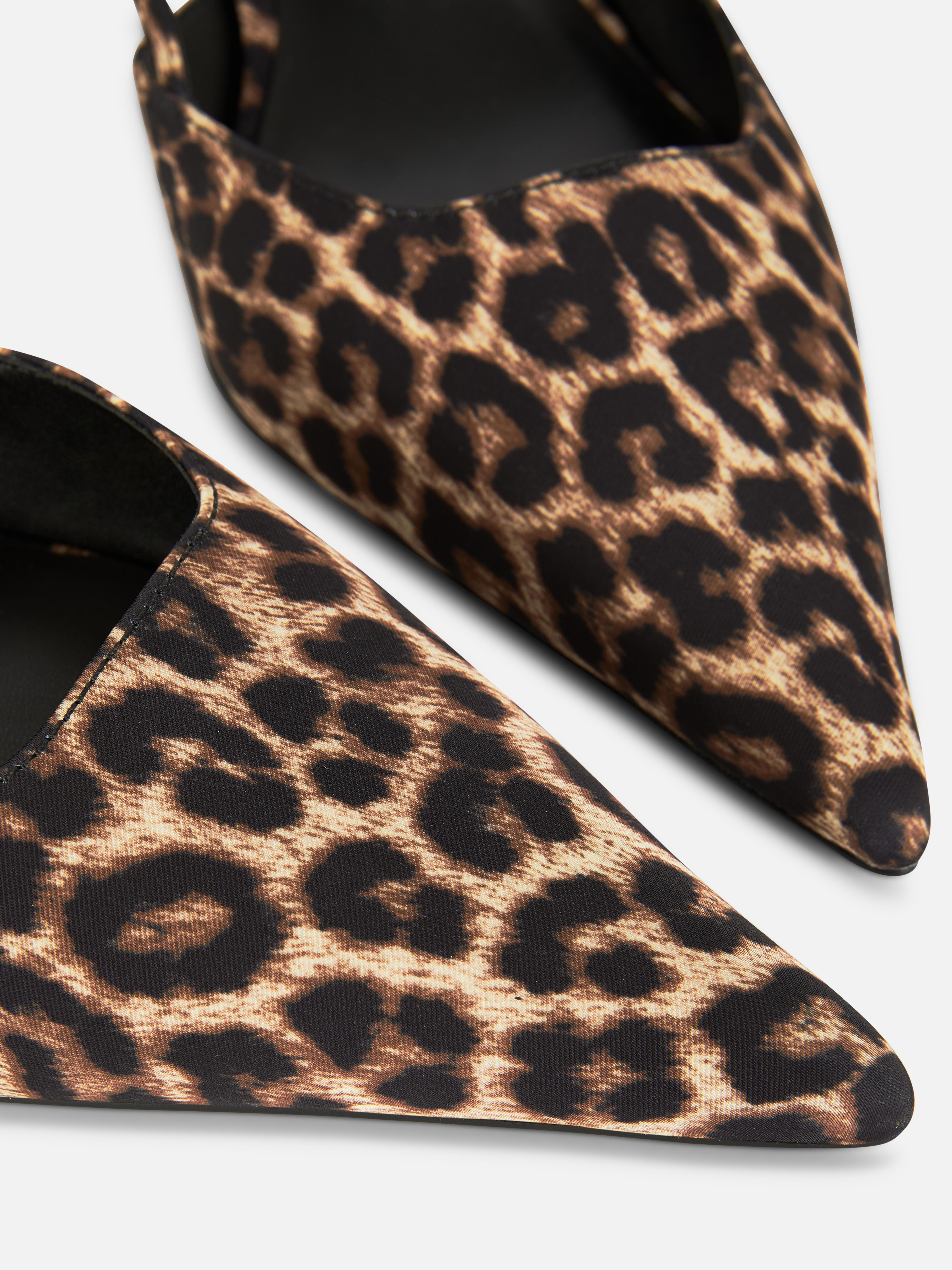 Leopard Kitten Slingback Heels