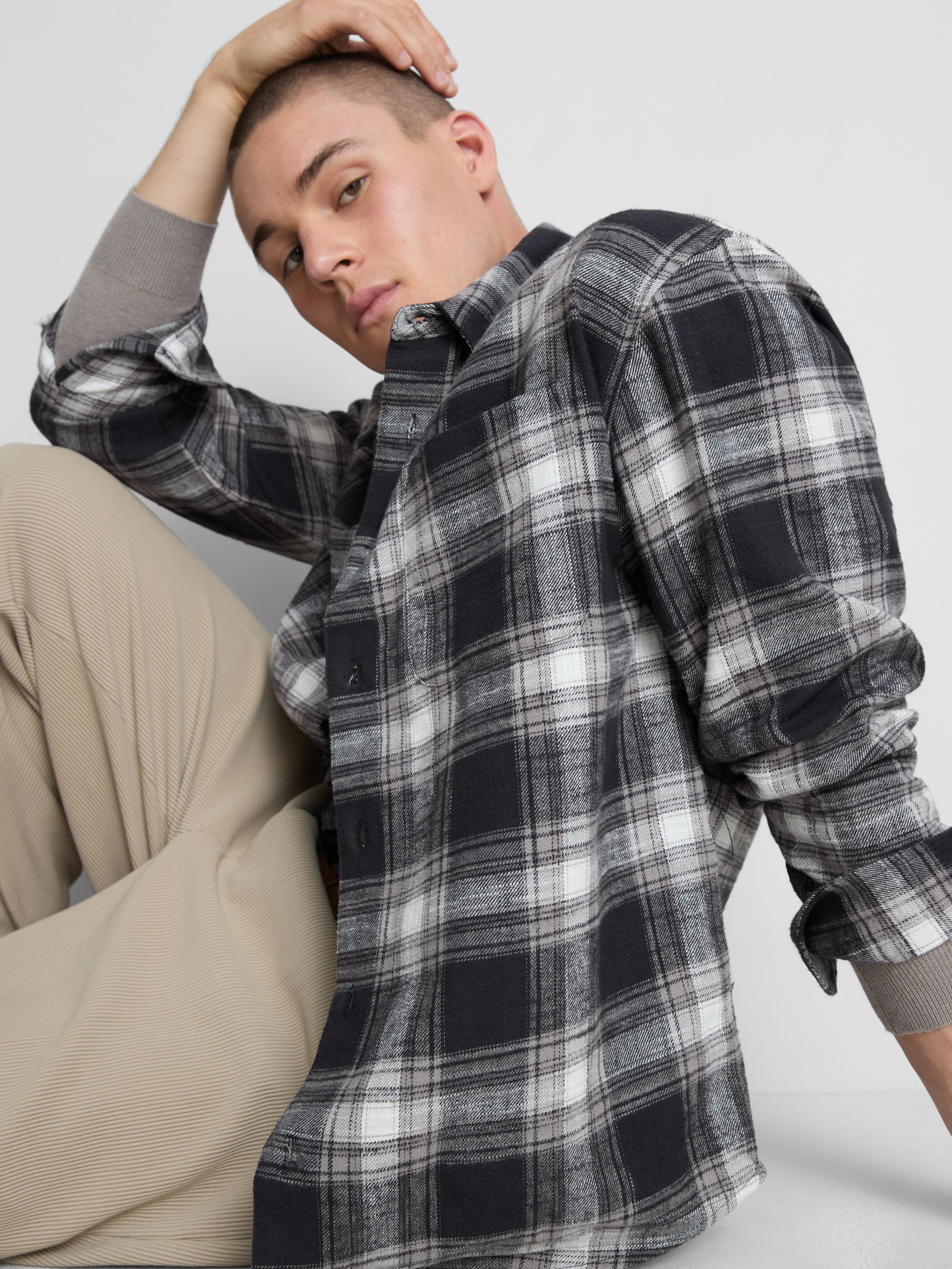 Textured Check Long Sleeved Shirt