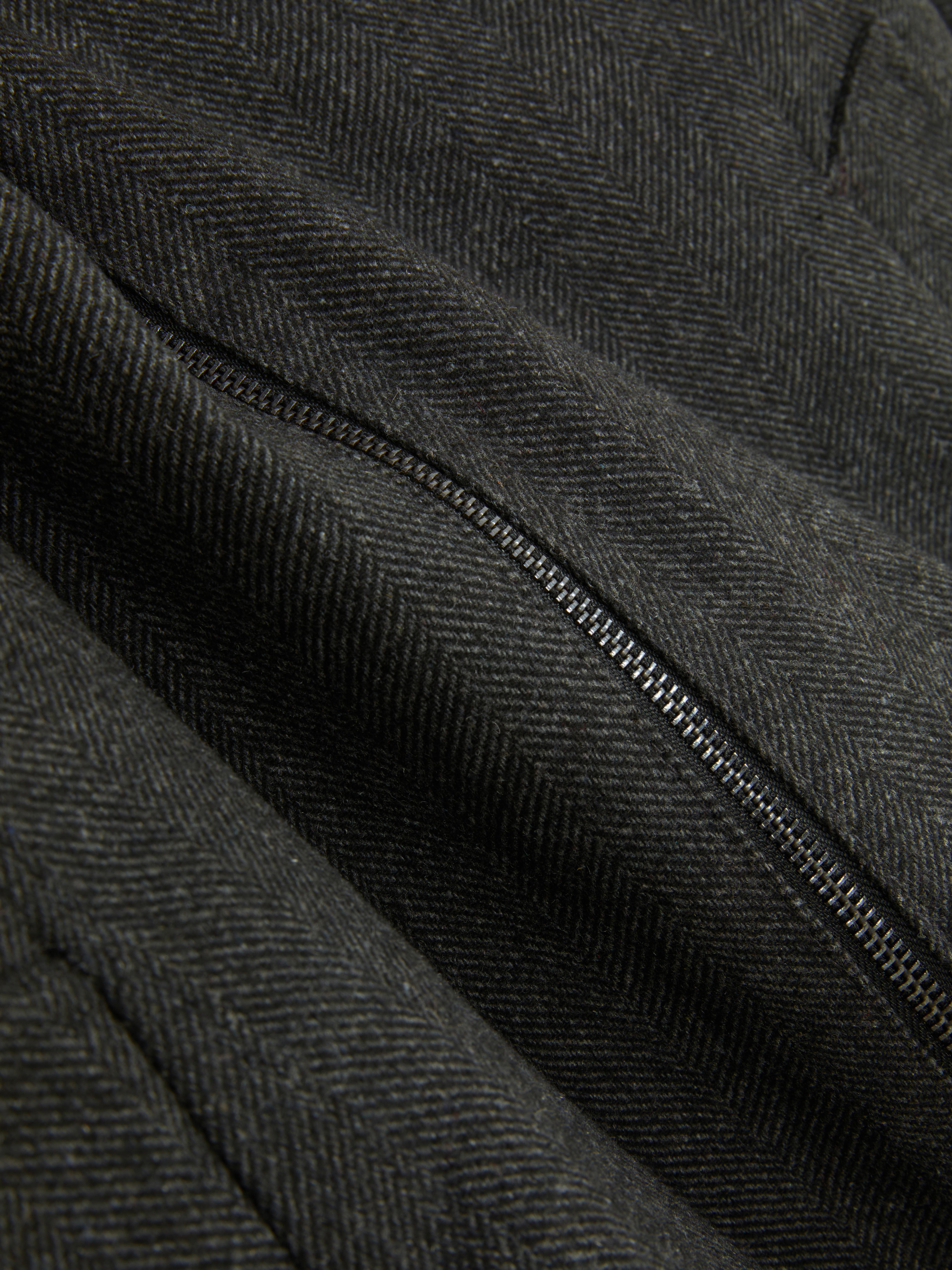 Wool Mix Herringbone Harrington Jacket