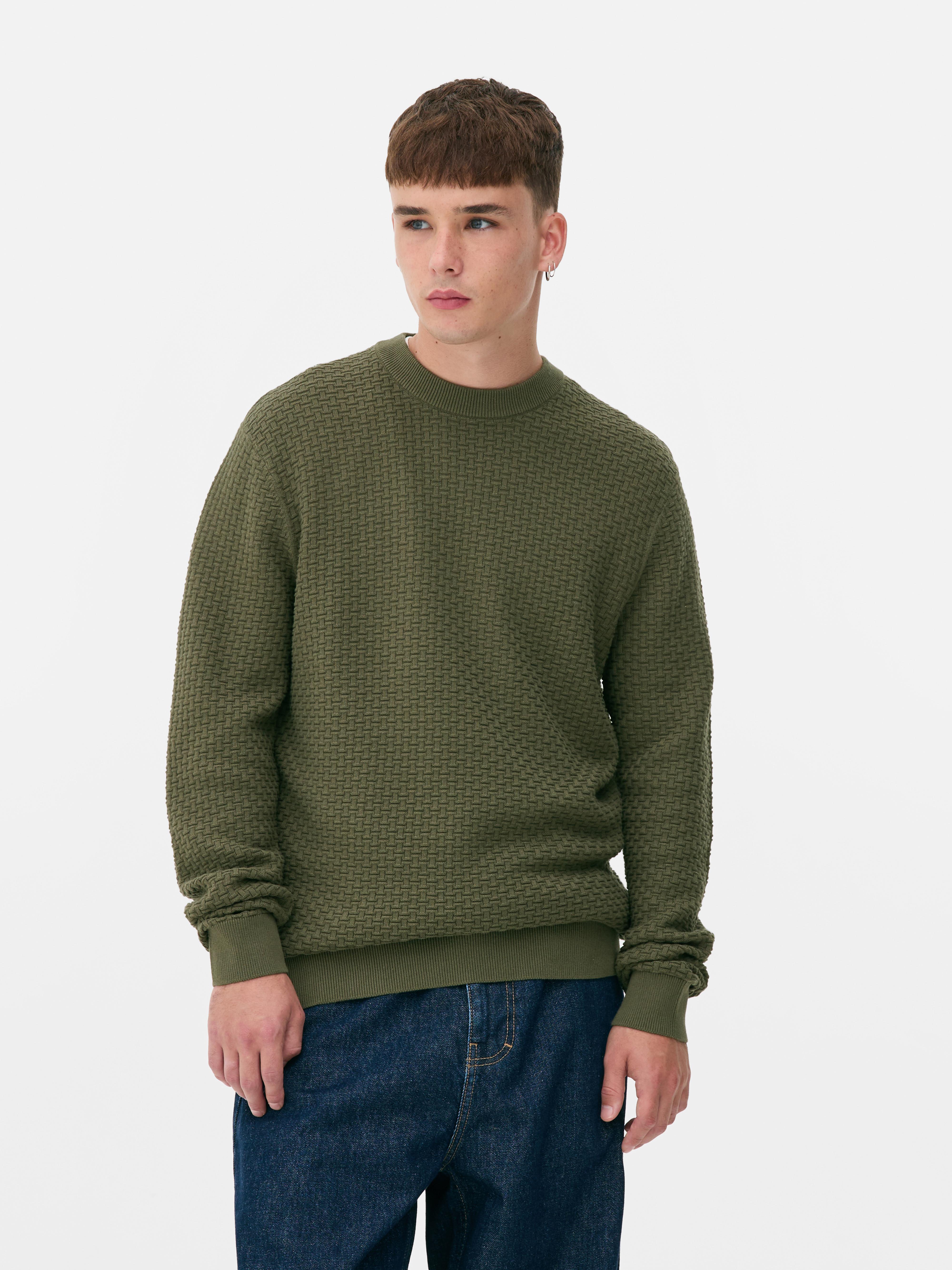 Textured Crew Neck Sweater