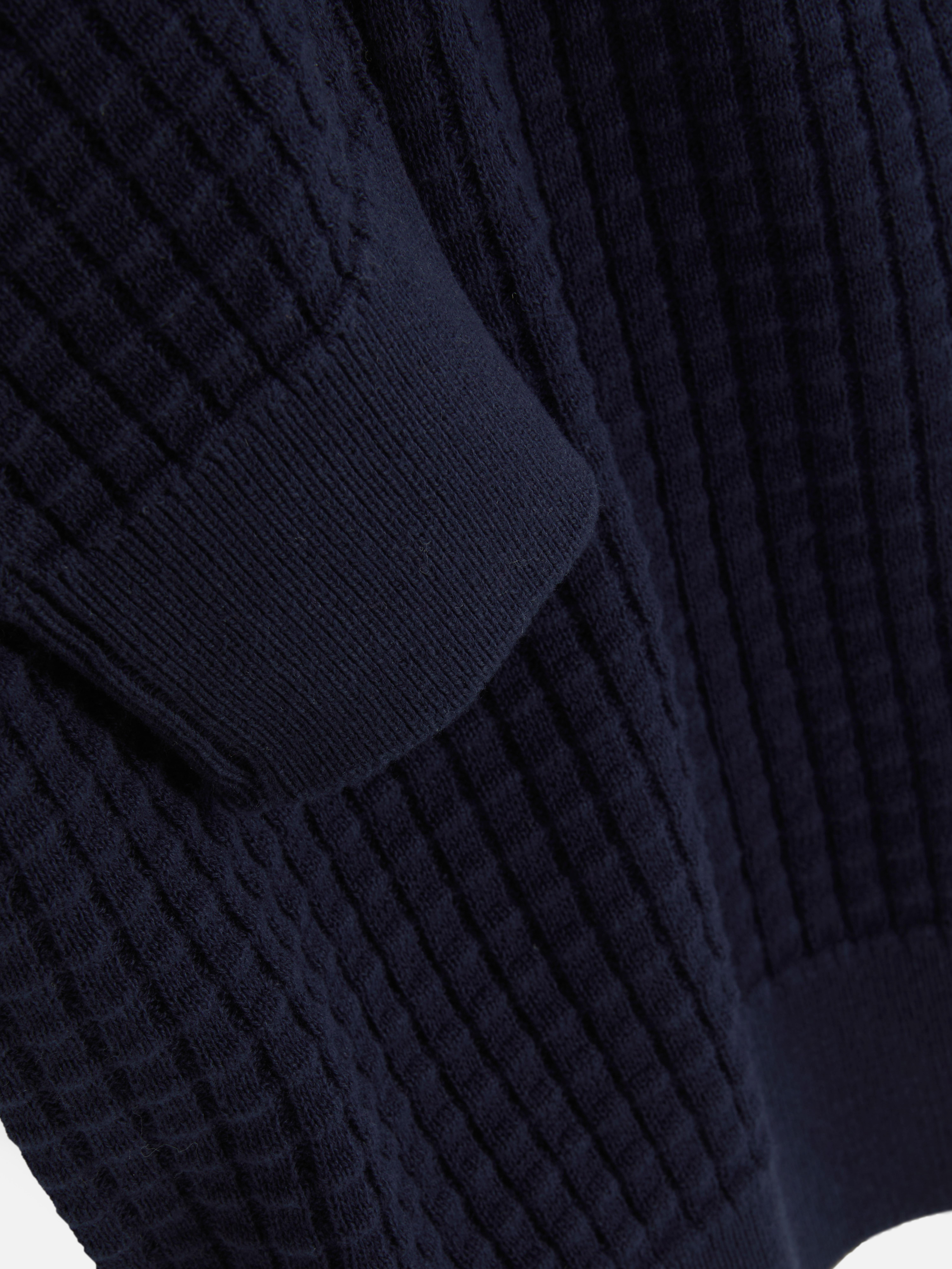 Textured Polo Sweater