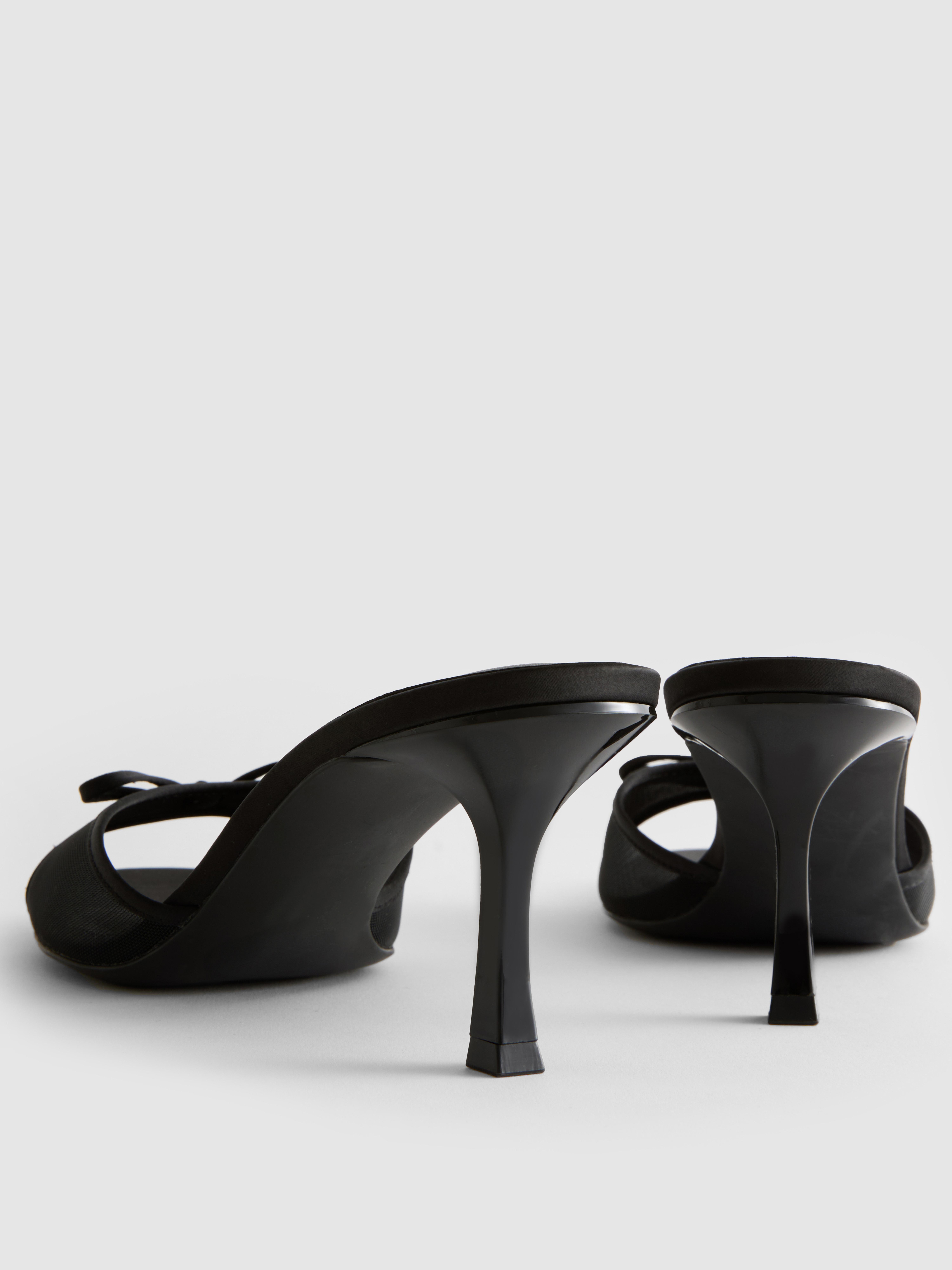 Mesh Bow Mule Heels