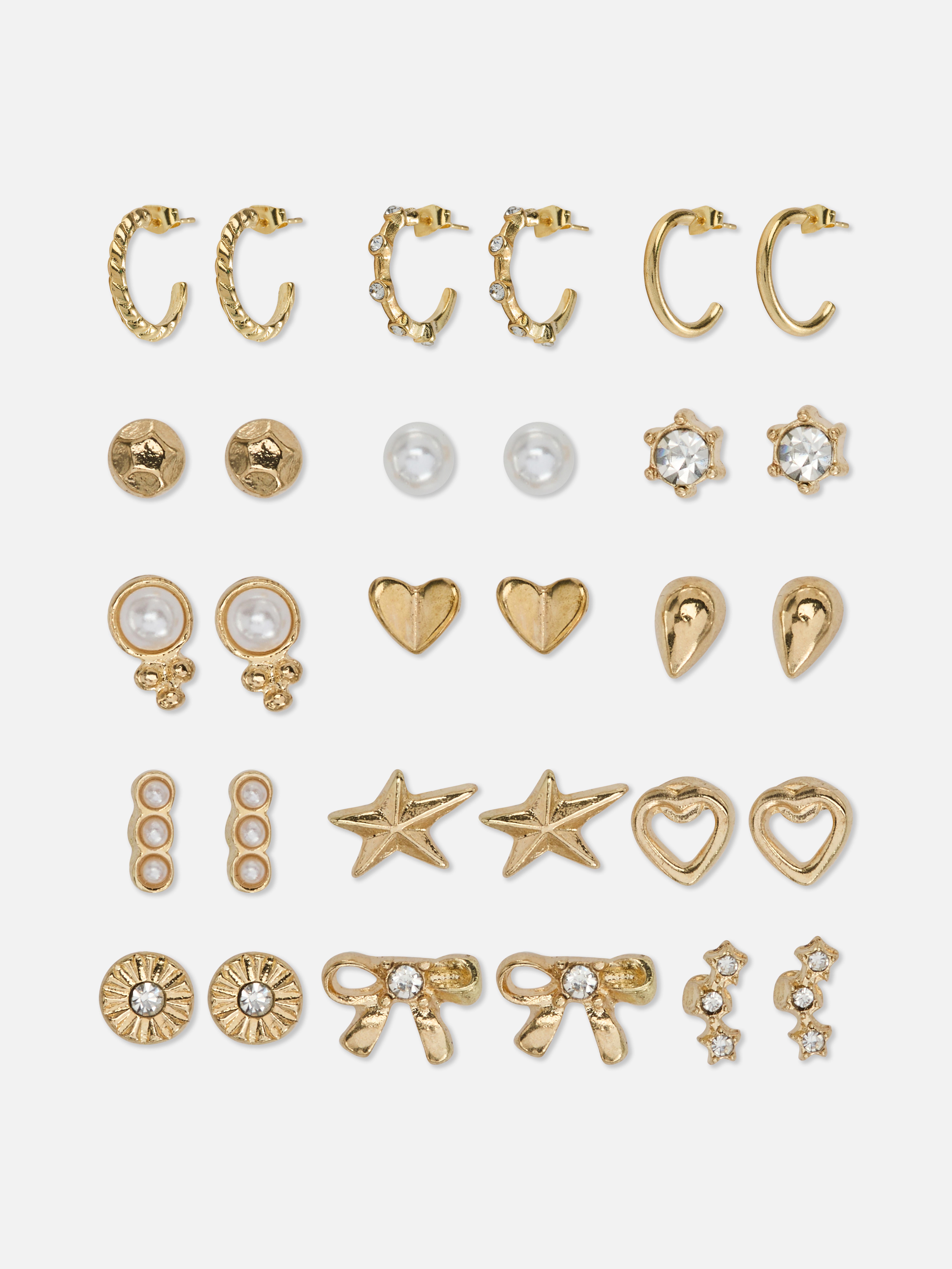 15pk Stud And Hoop Earrings