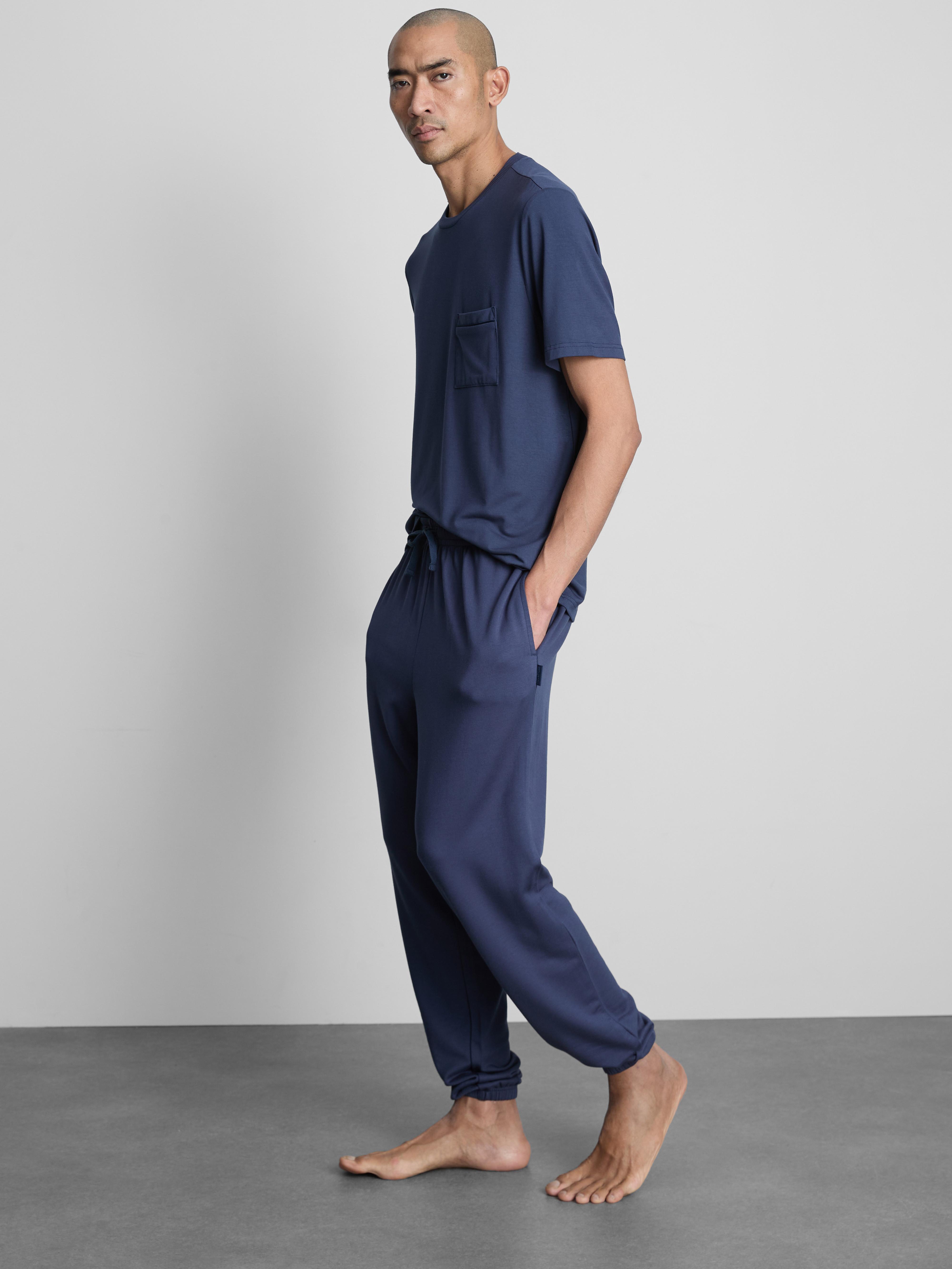 Cuffed-Leg Drawstring Pajama Bottoms