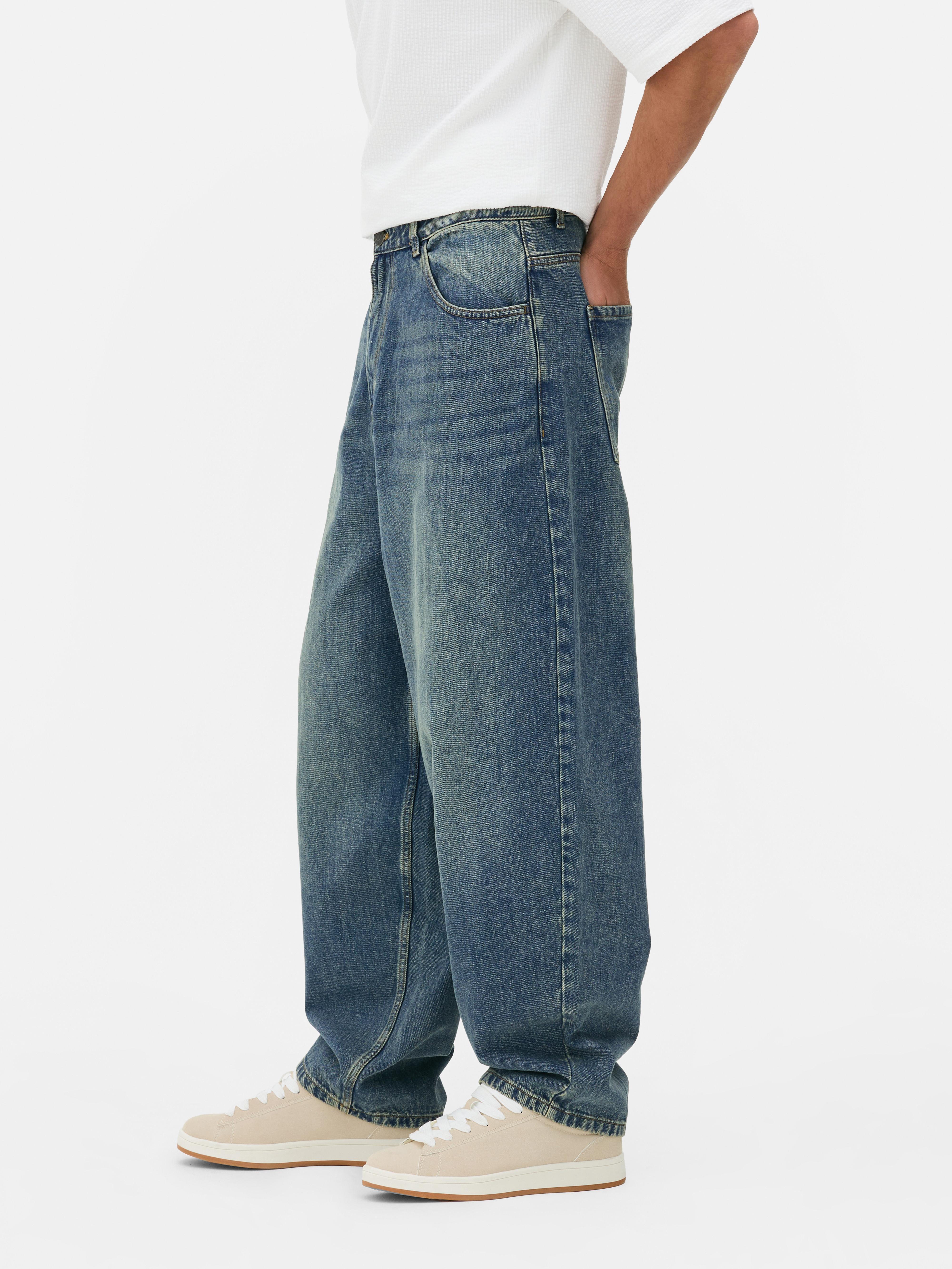 Low-Rise Barrel Leg Jeans