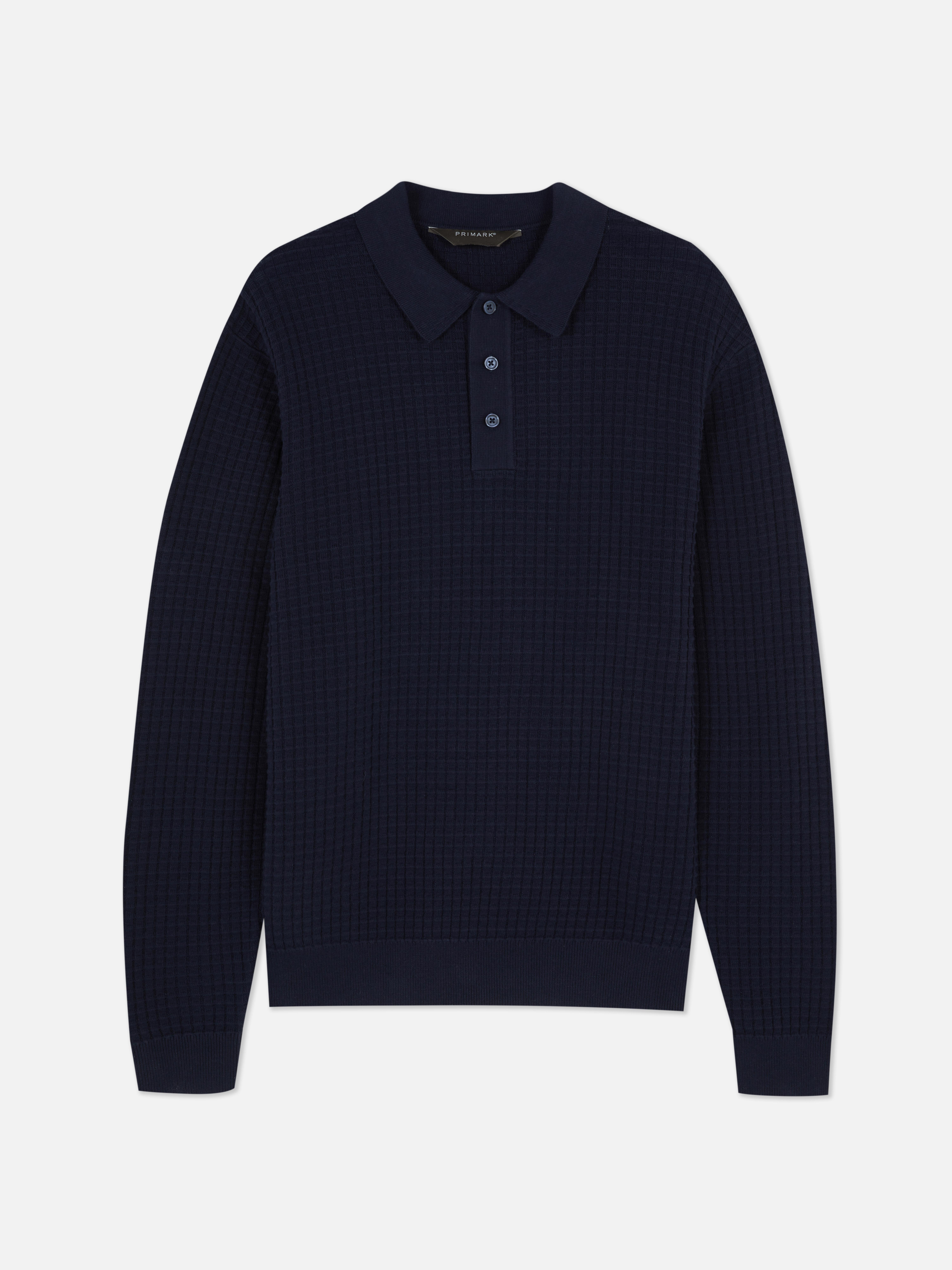 Textured Polo Sweater