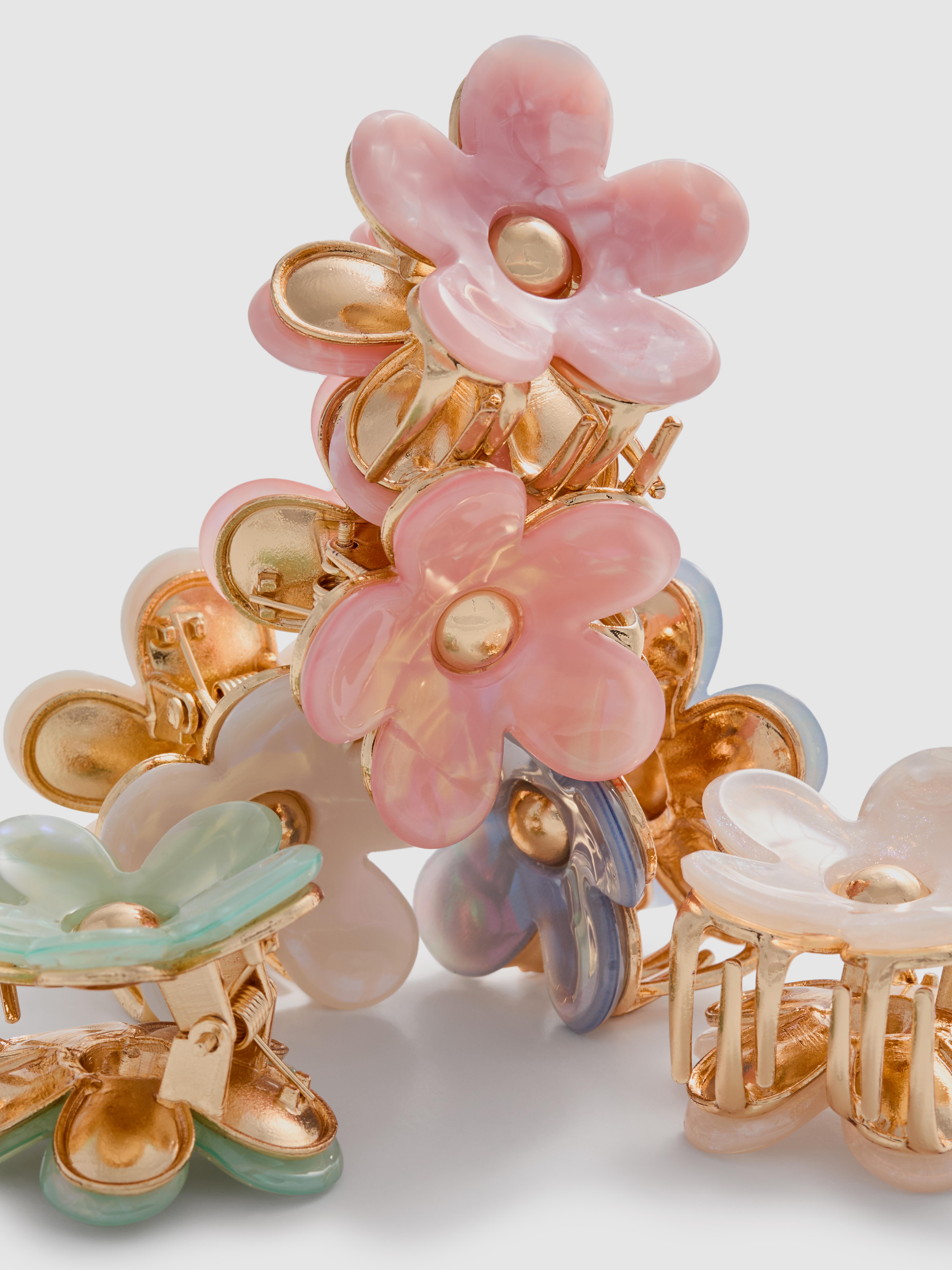 6pk Flower Claw Clips