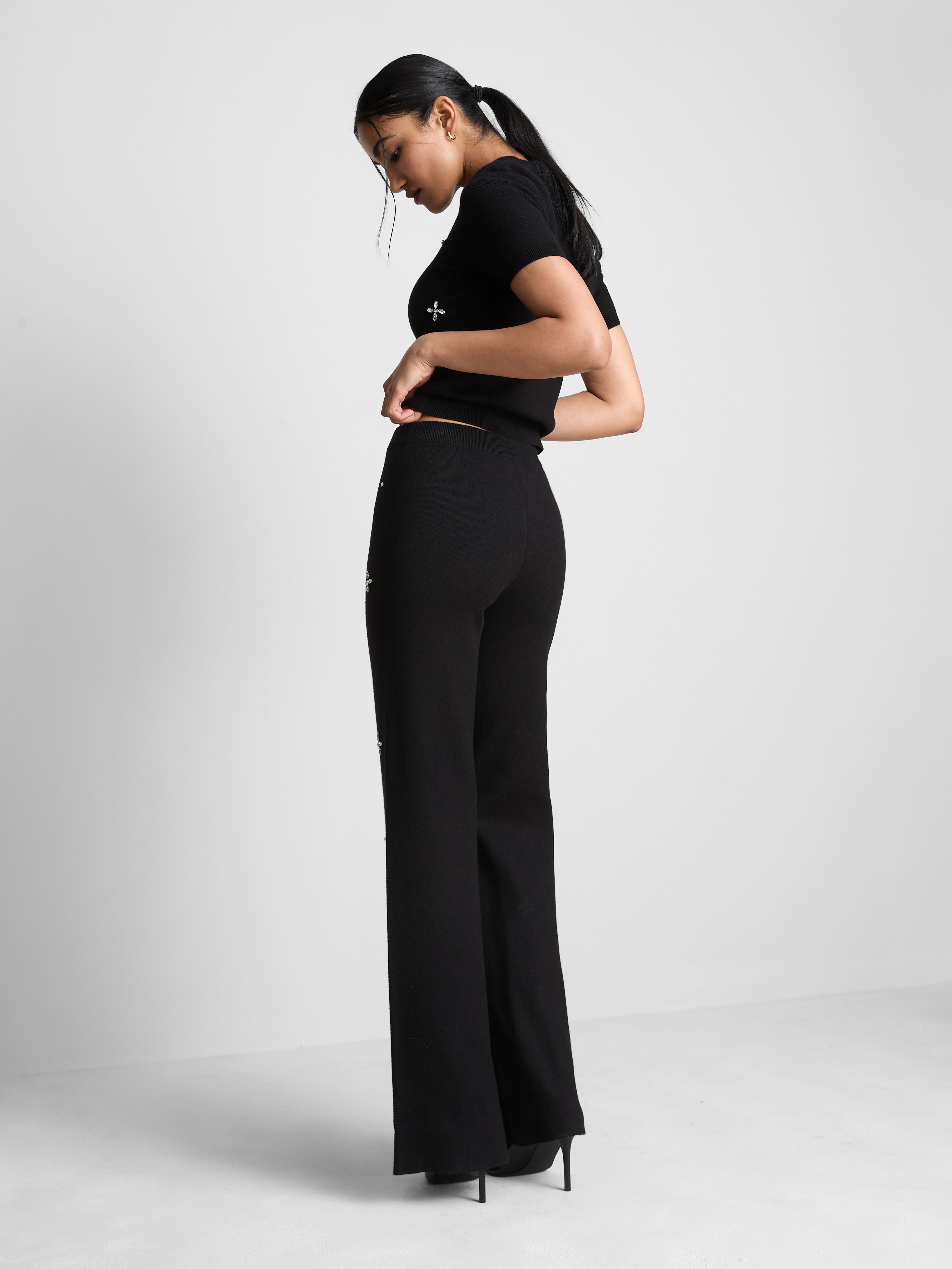 Embroidered Straight Leg Pants