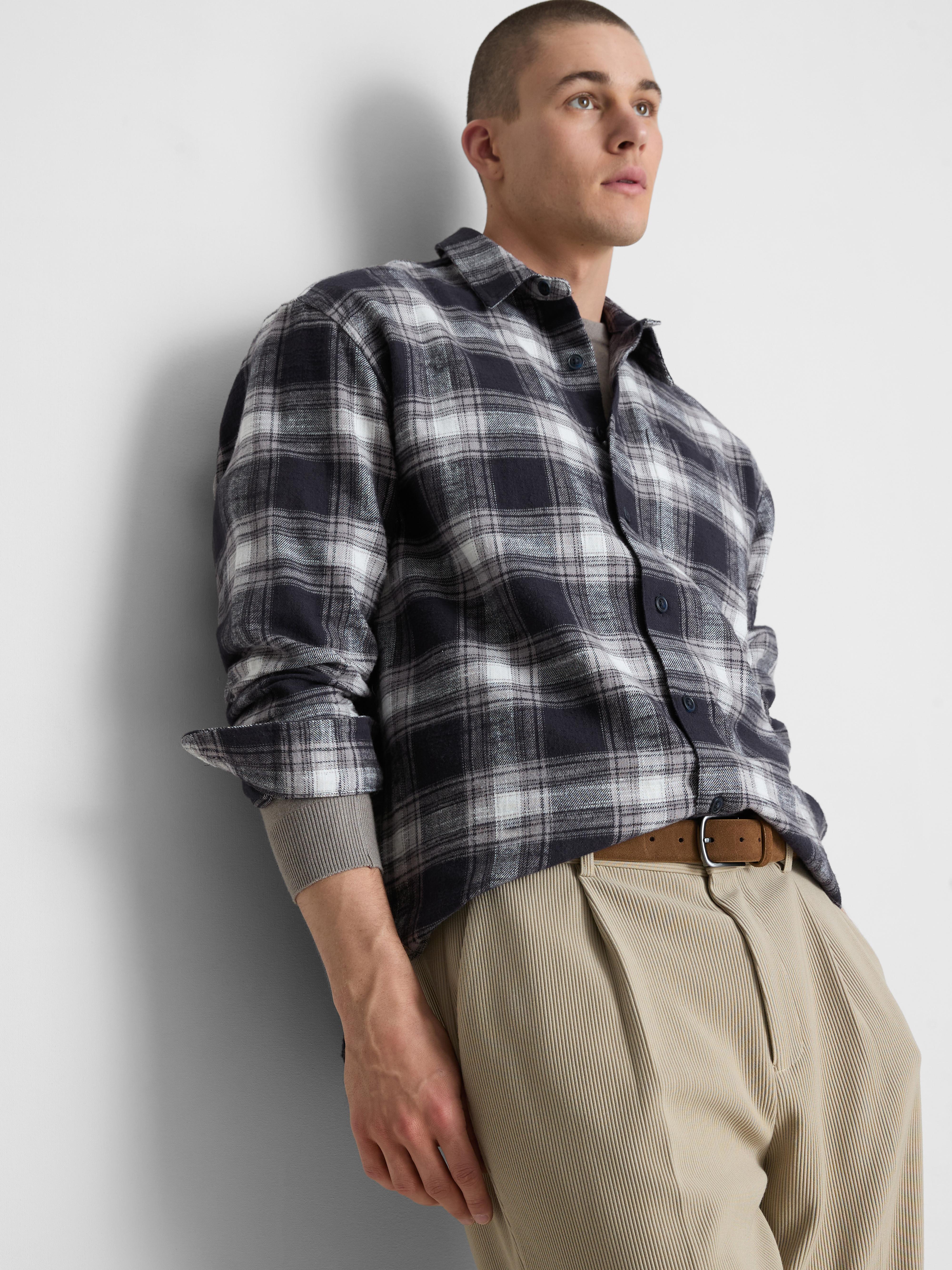 Textured Check Long Sleeved Shirt