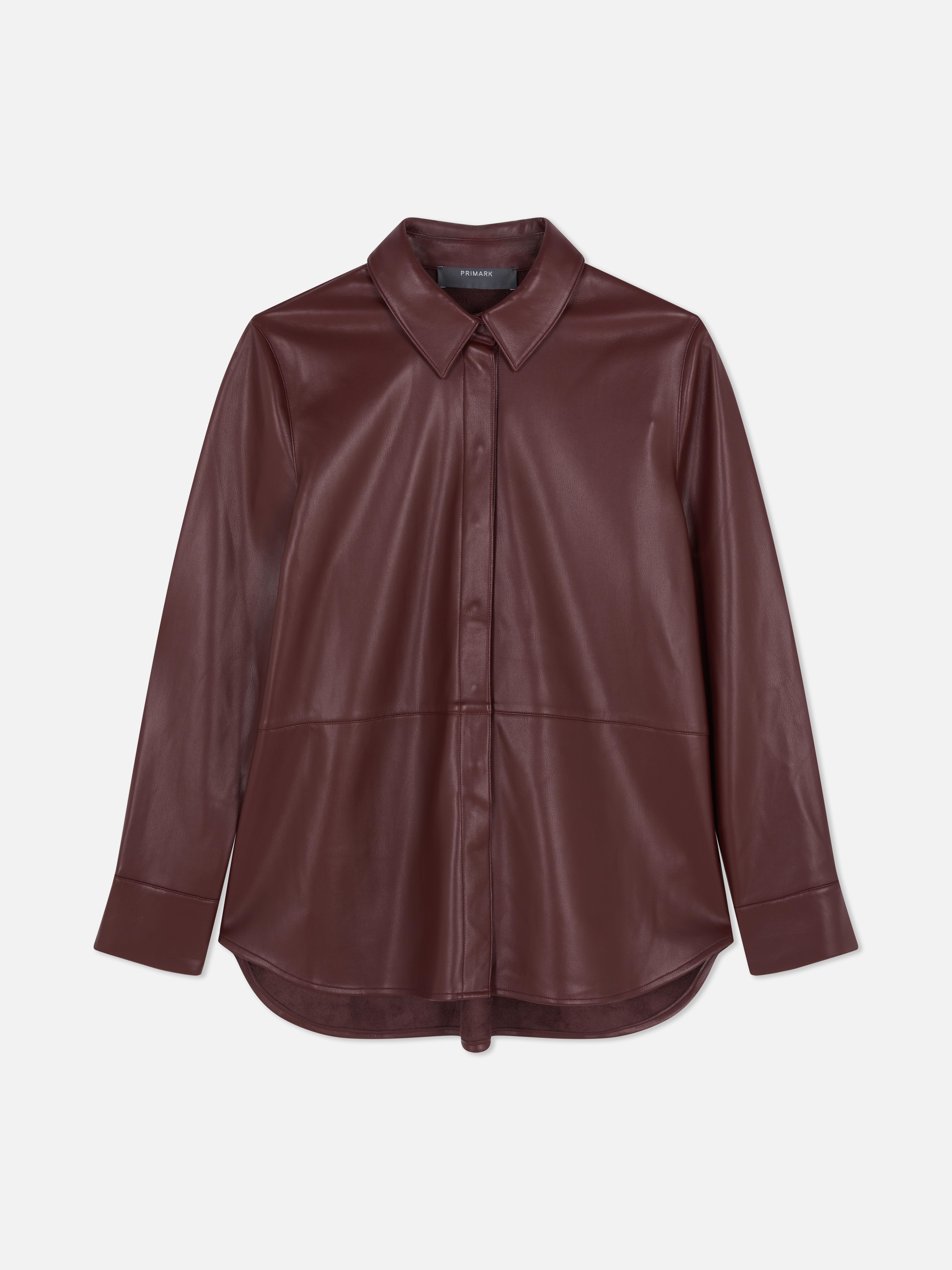 Faux Leather Overshirt