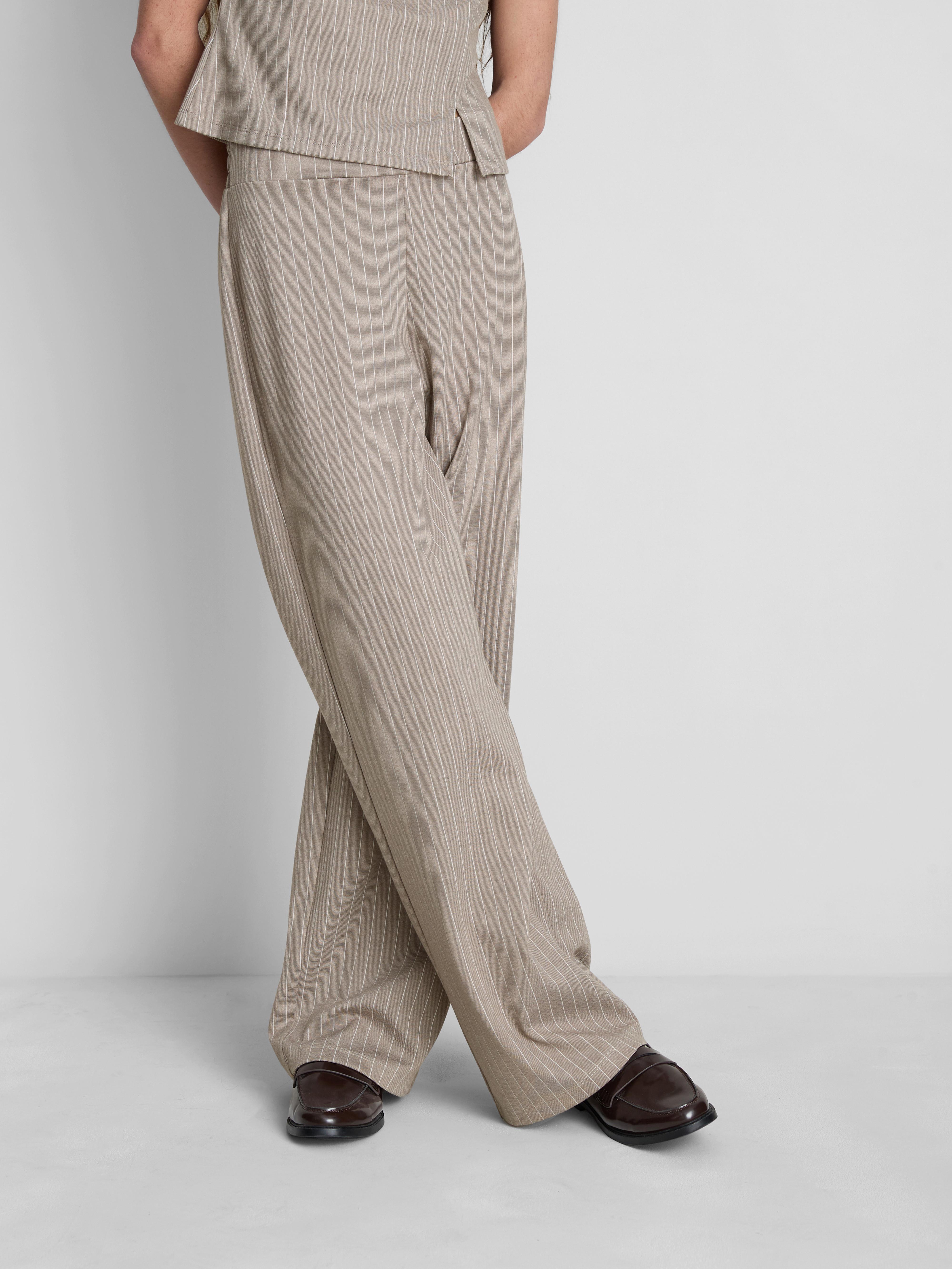 Pinstripe Straight Leg Pants