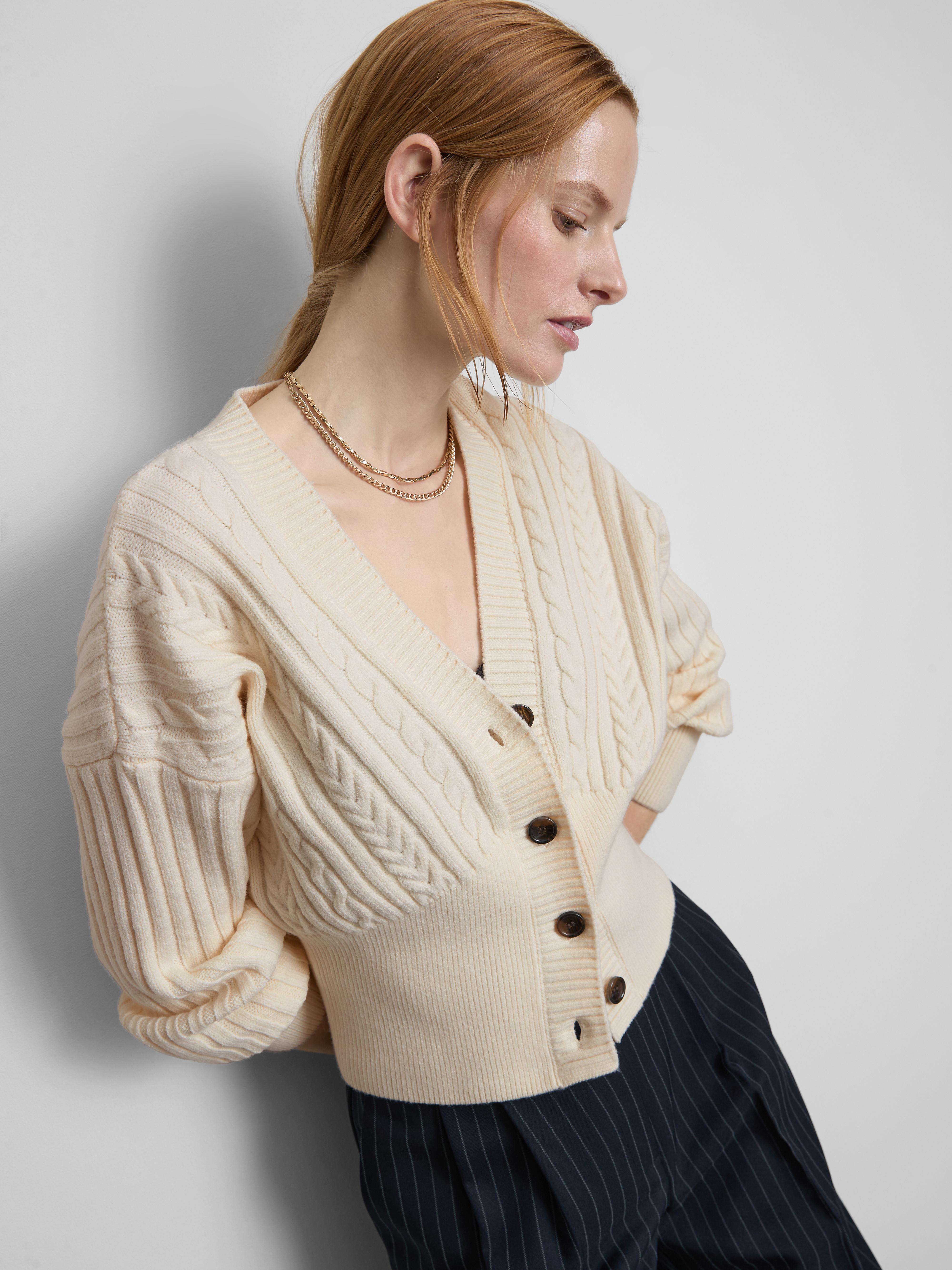 Cable Knit Sculpted Cardigan