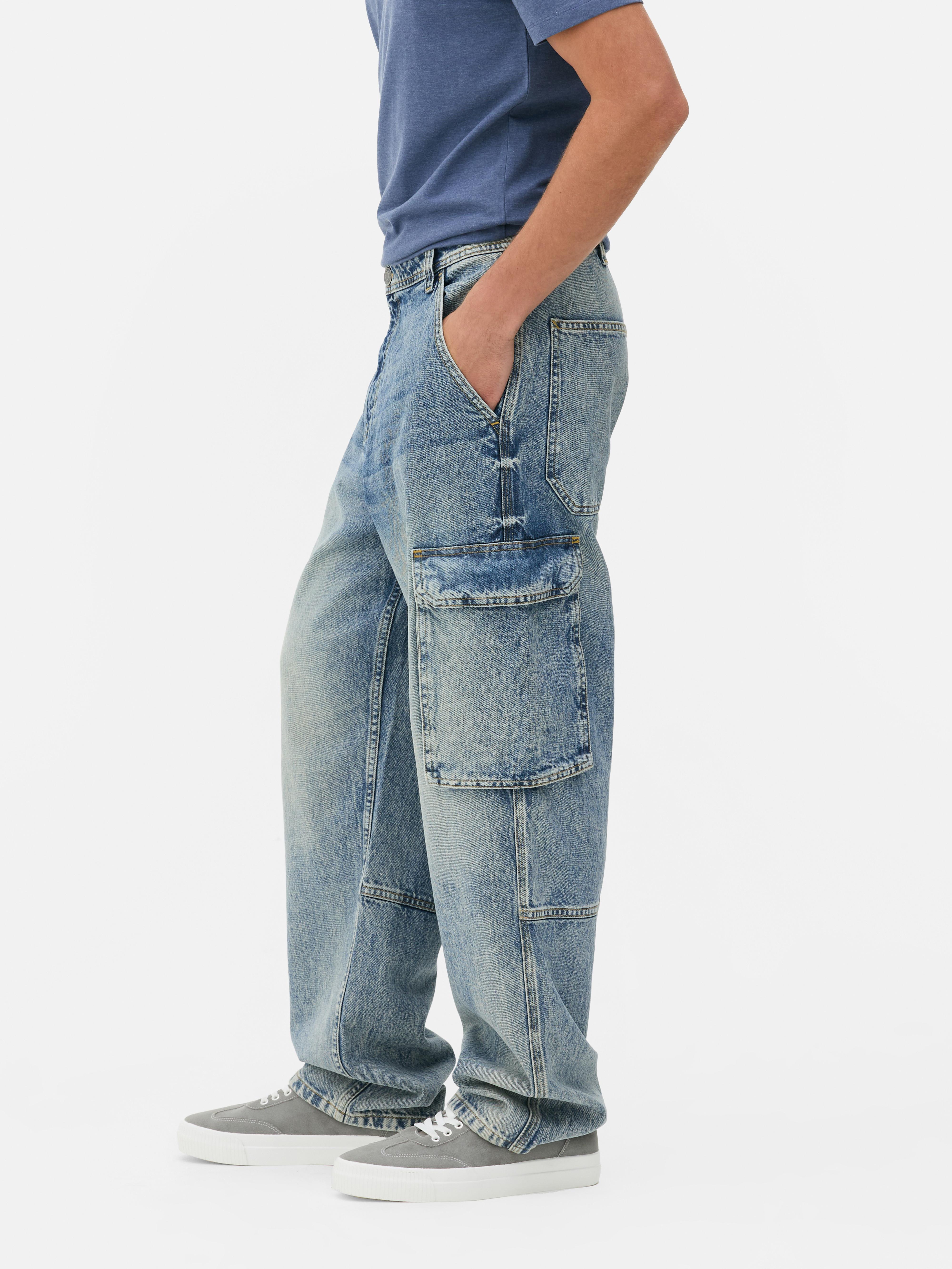 Mid-Rise Loose Cargo Jeans