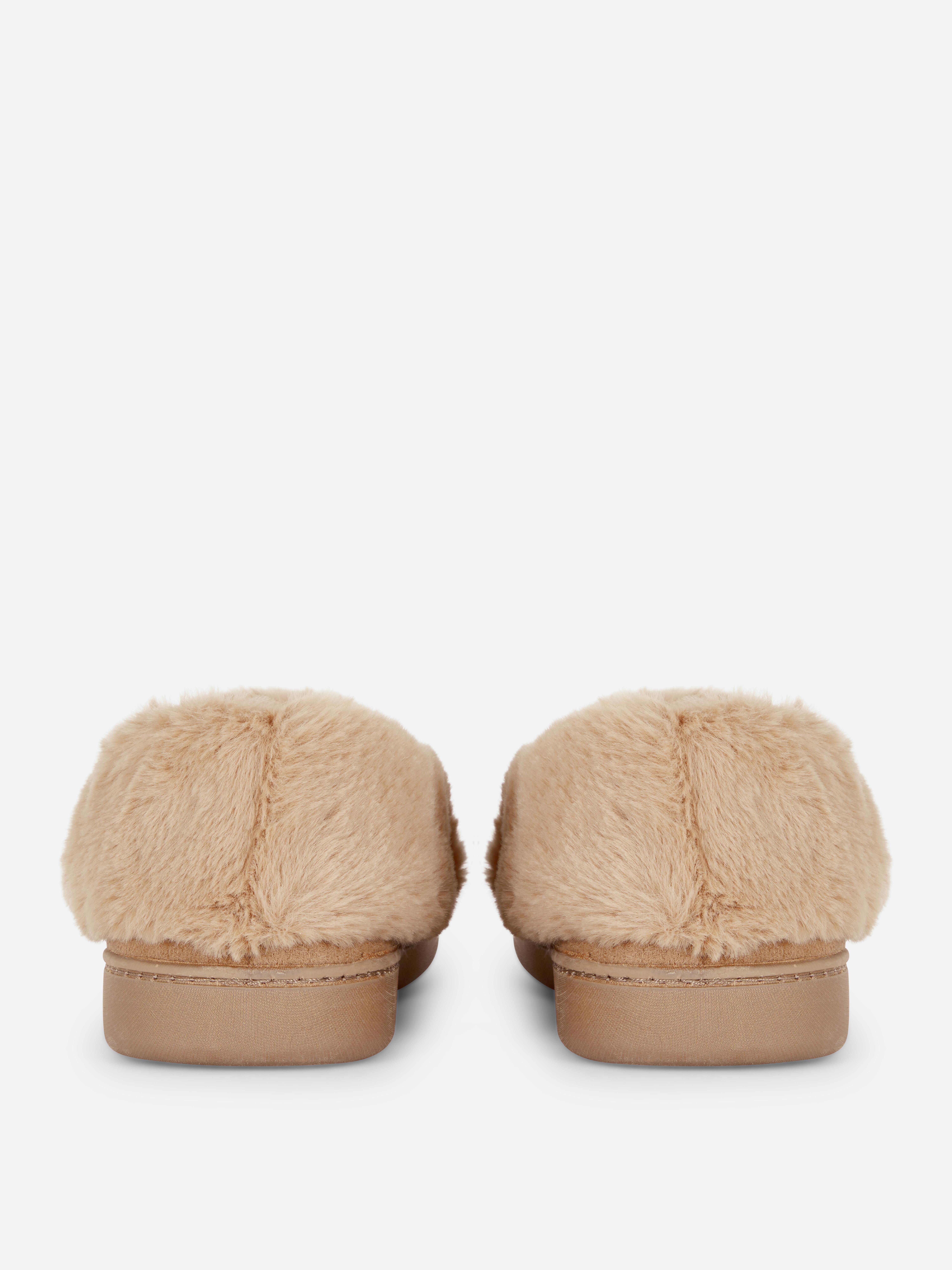Faux Fur Lined Moccasin Slippers