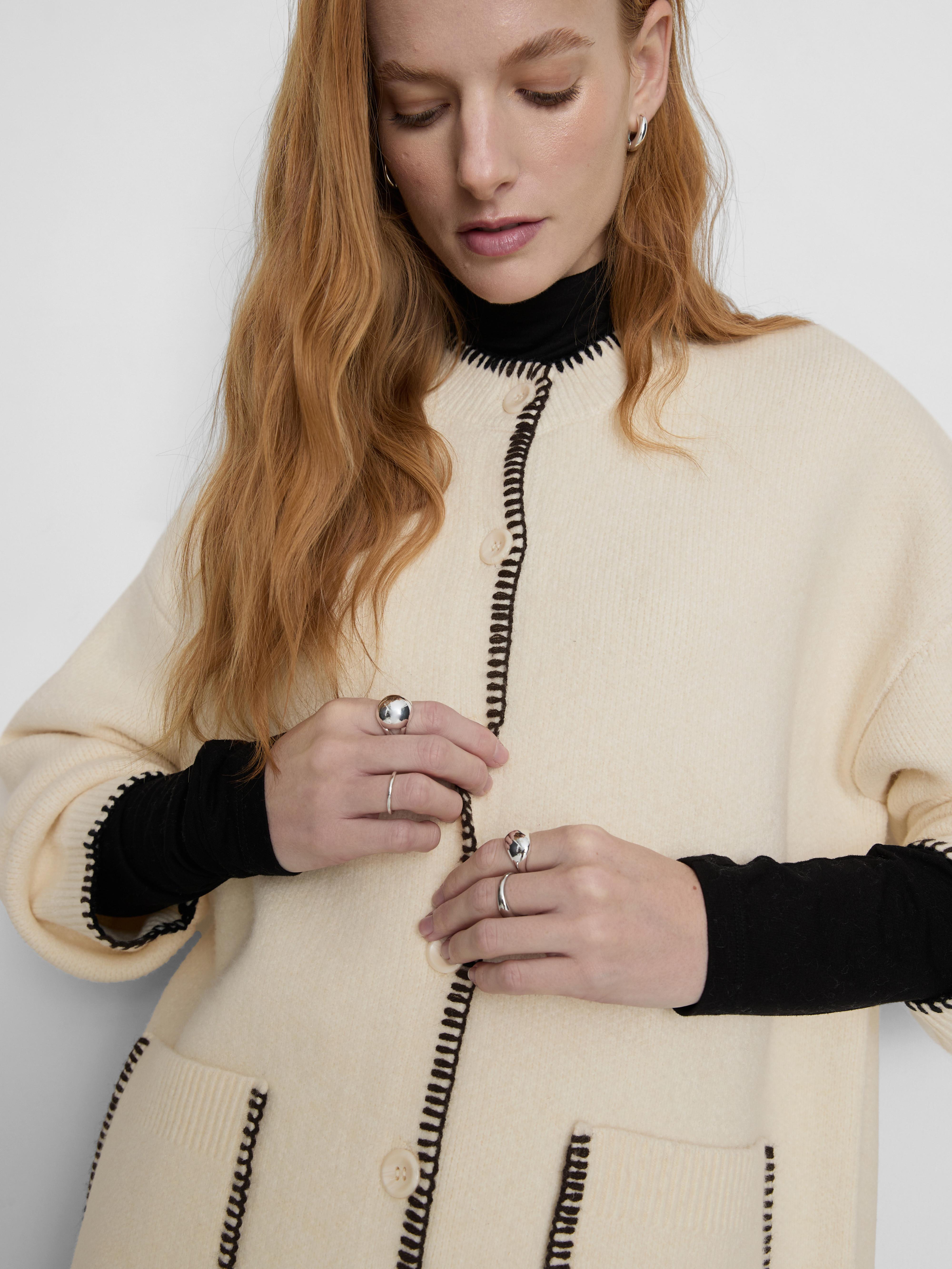 MAJOR FIND | Paula Echevarría Contrast Stitch Cardigan