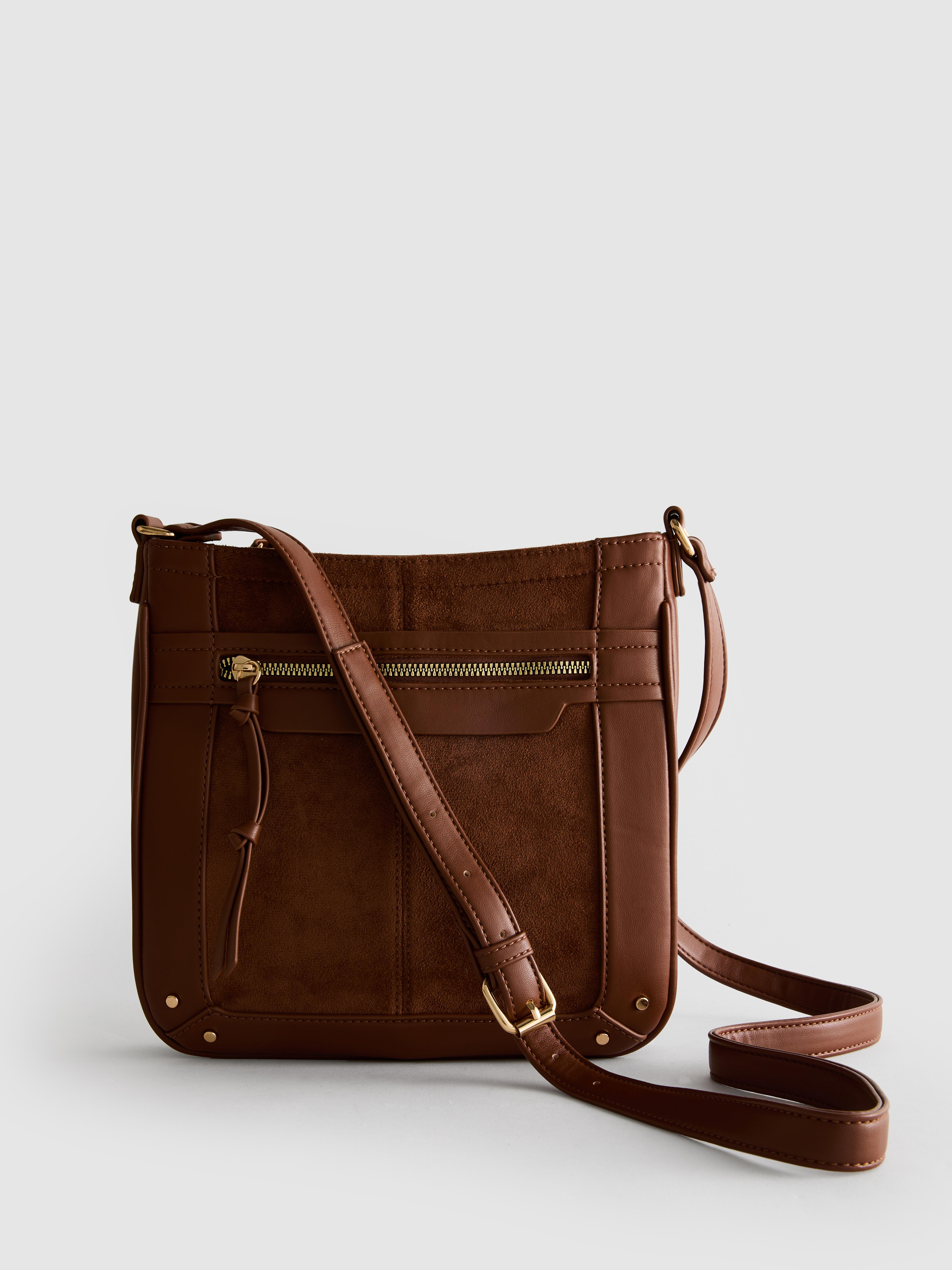 Suede Saddle Messenger Bag