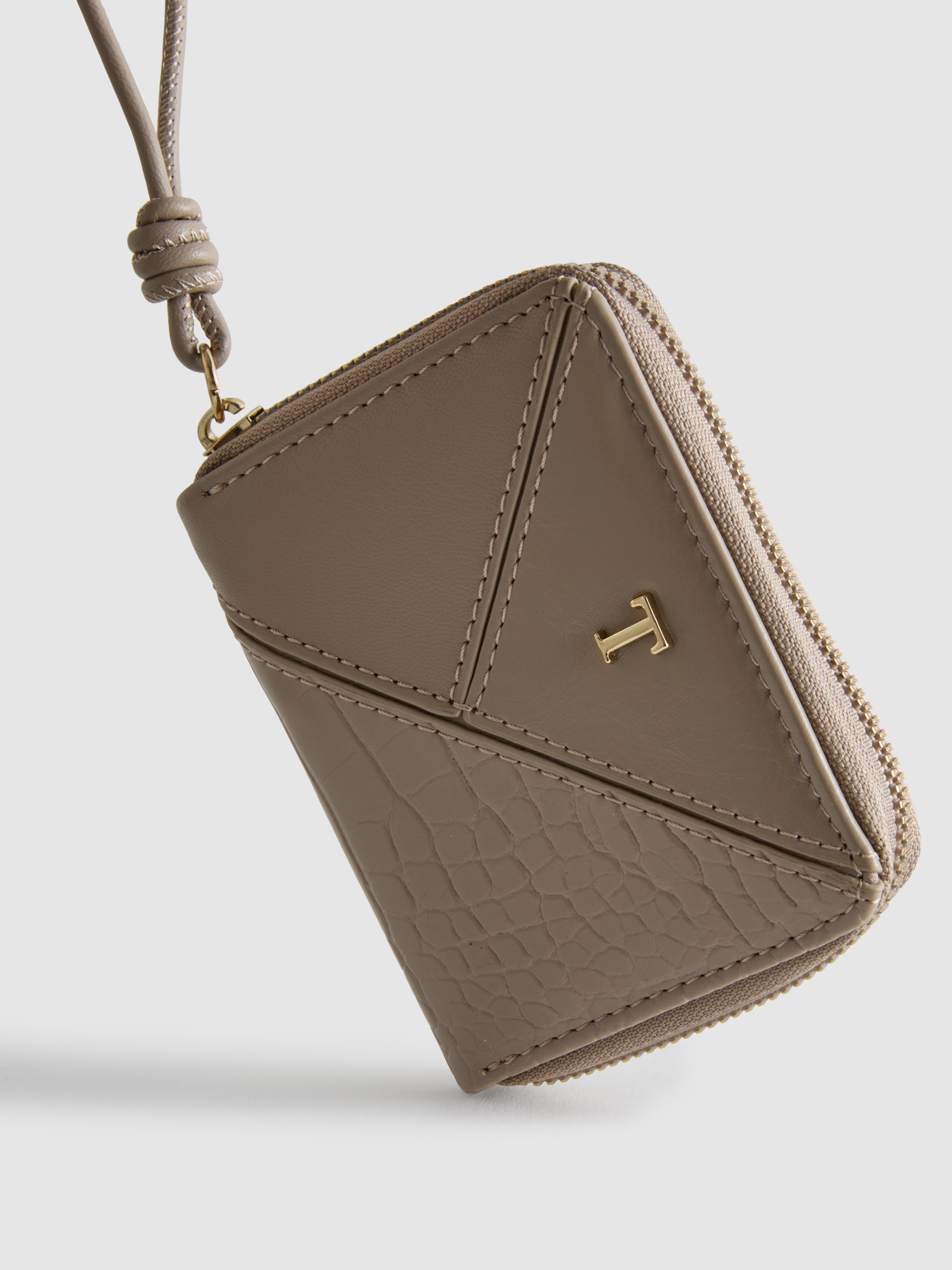 Faux Leather Initial Purse