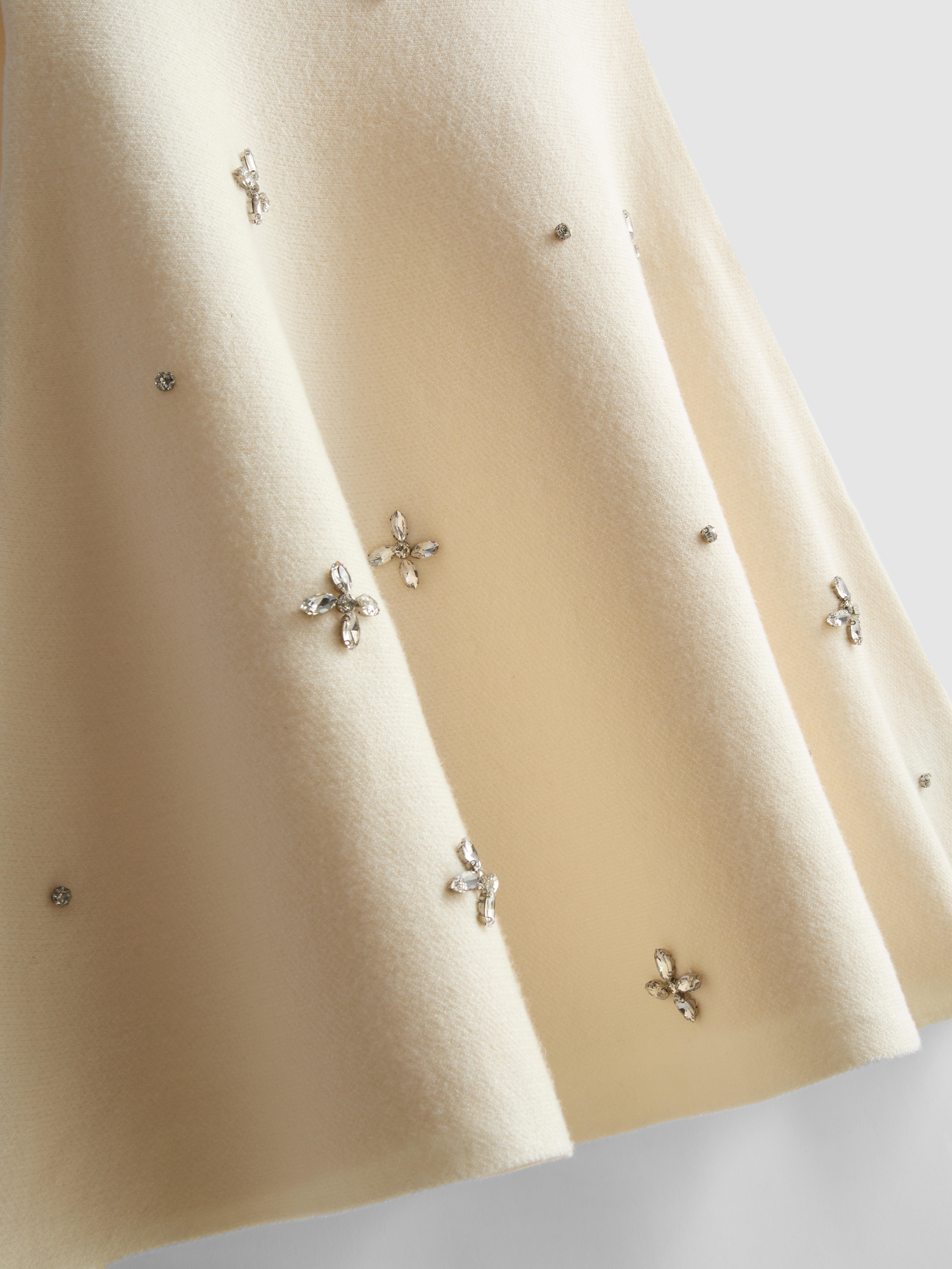 Embroidered Knit Mini Dress