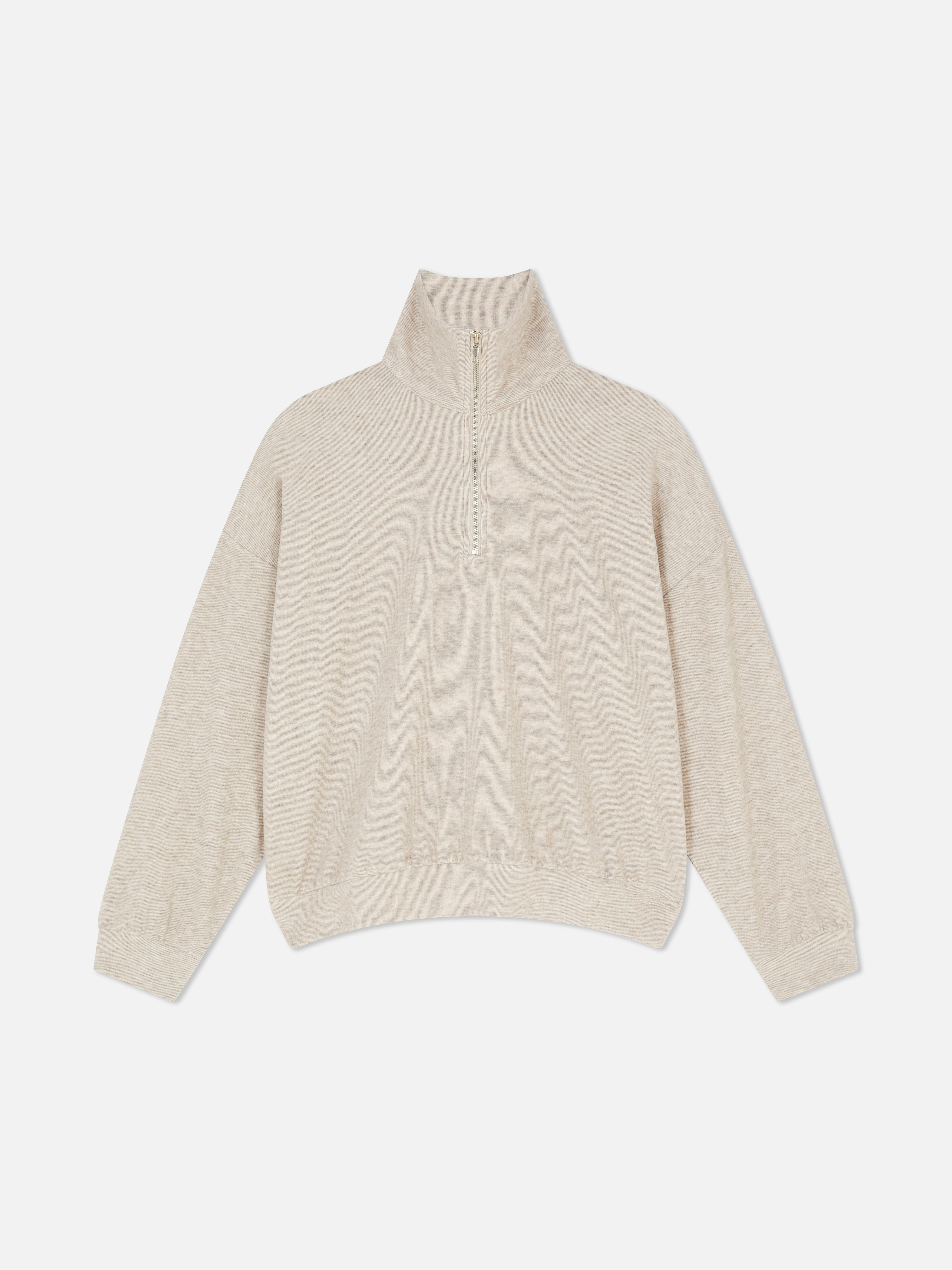 Ribbed Half Zip Sweatshirt
