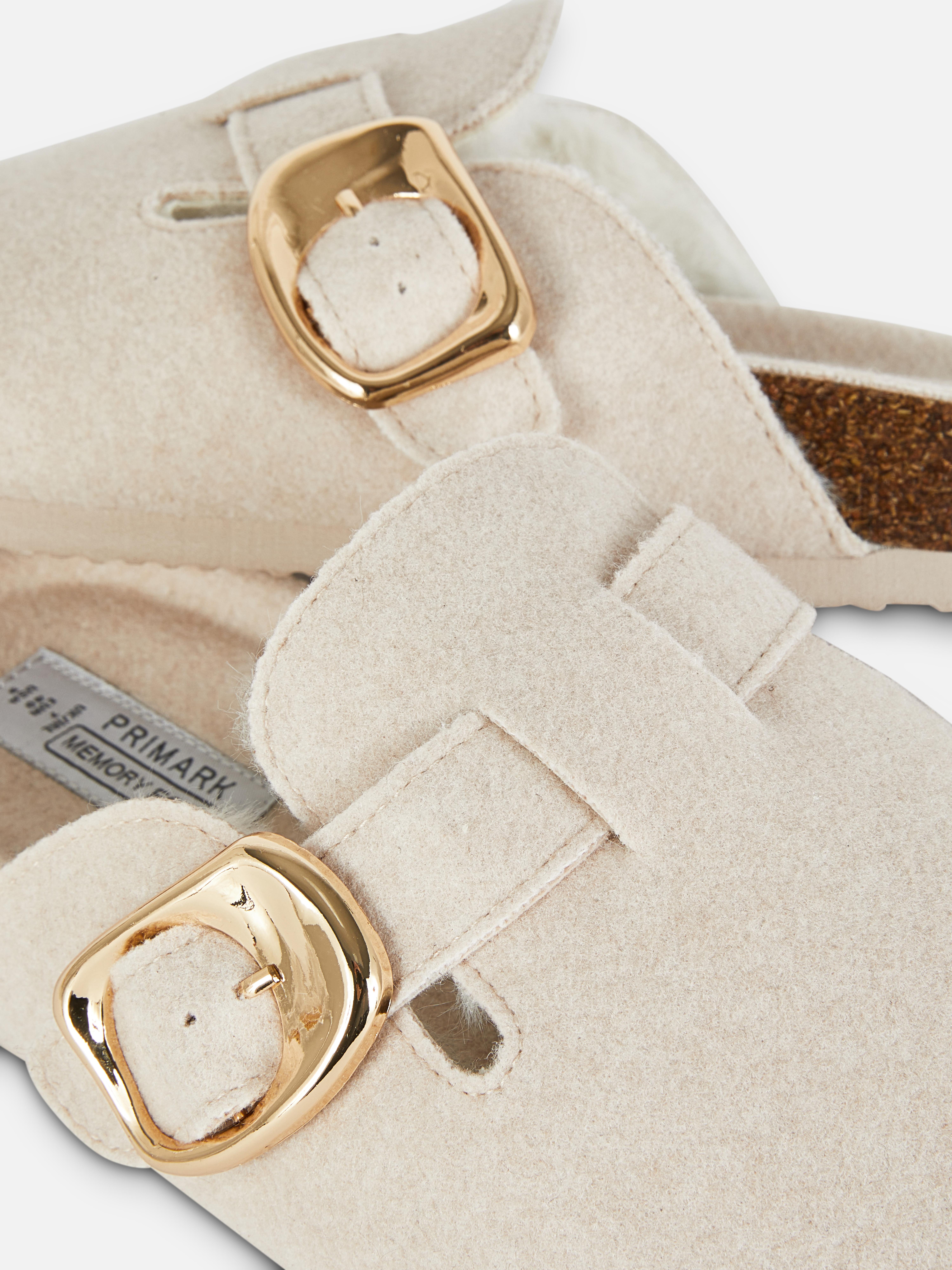 Felt-Lined Clog Mules