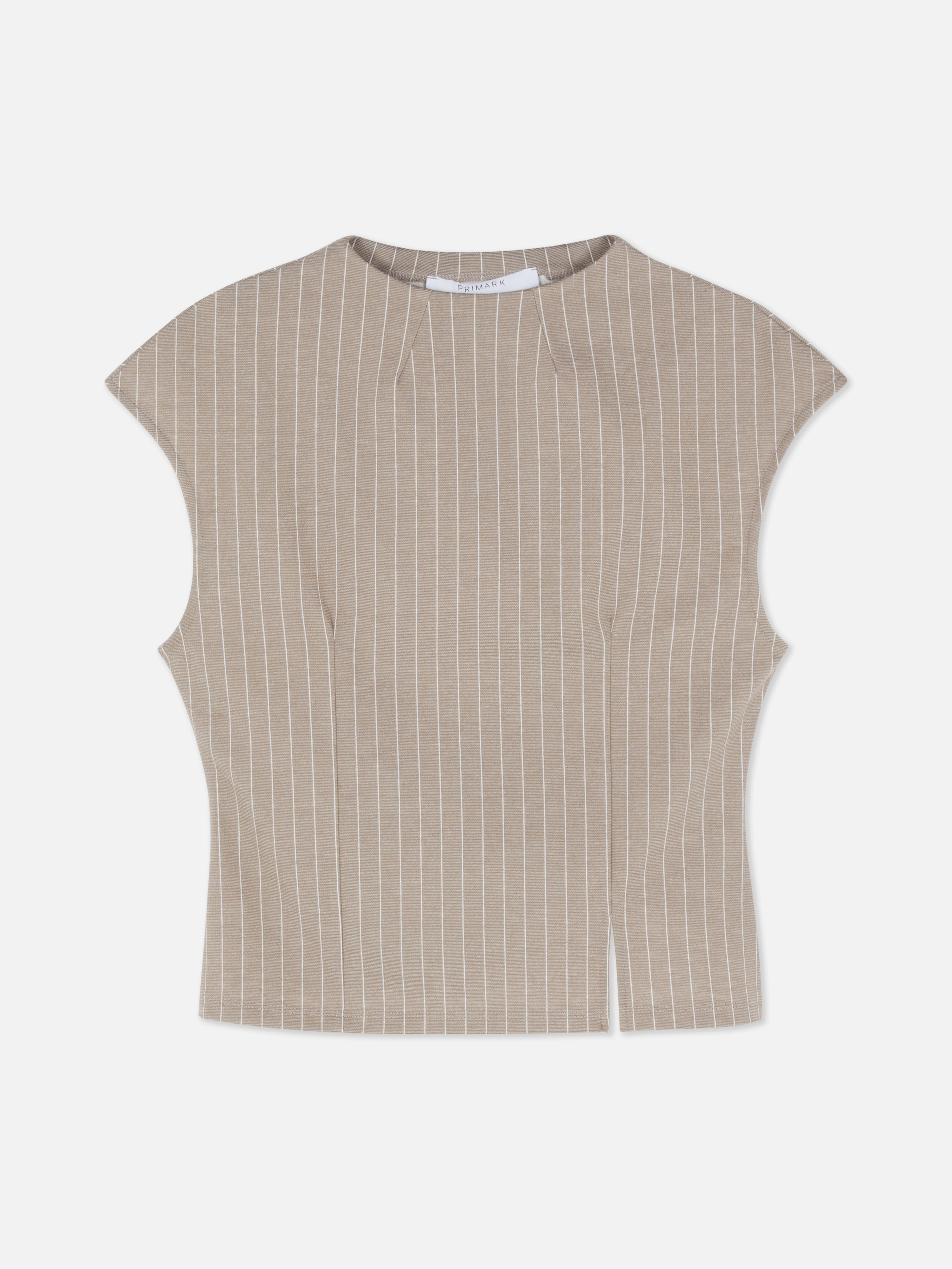 Cropped Pinstripe Blouse