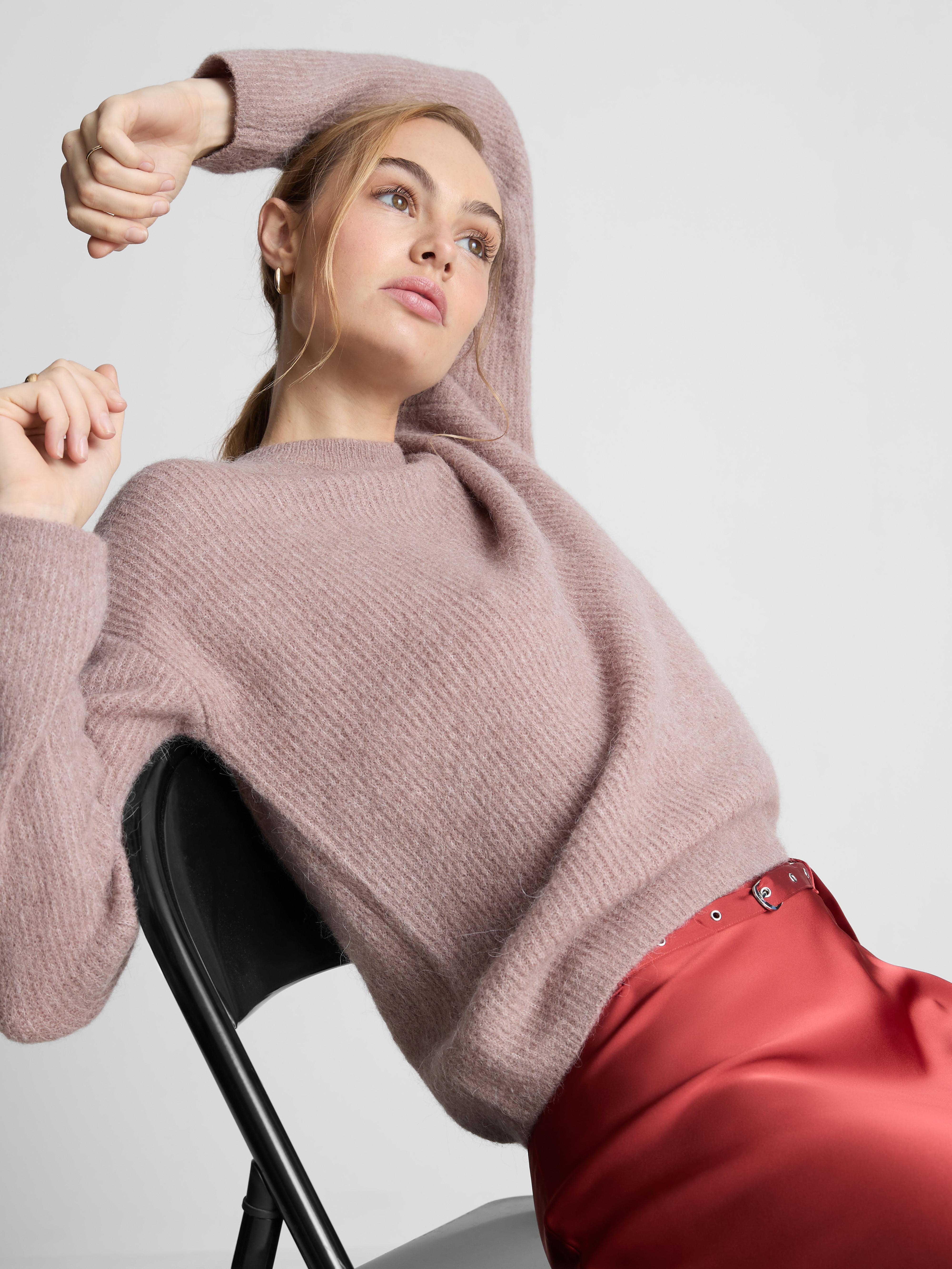 The Edit Belted Satin Midi Skirt