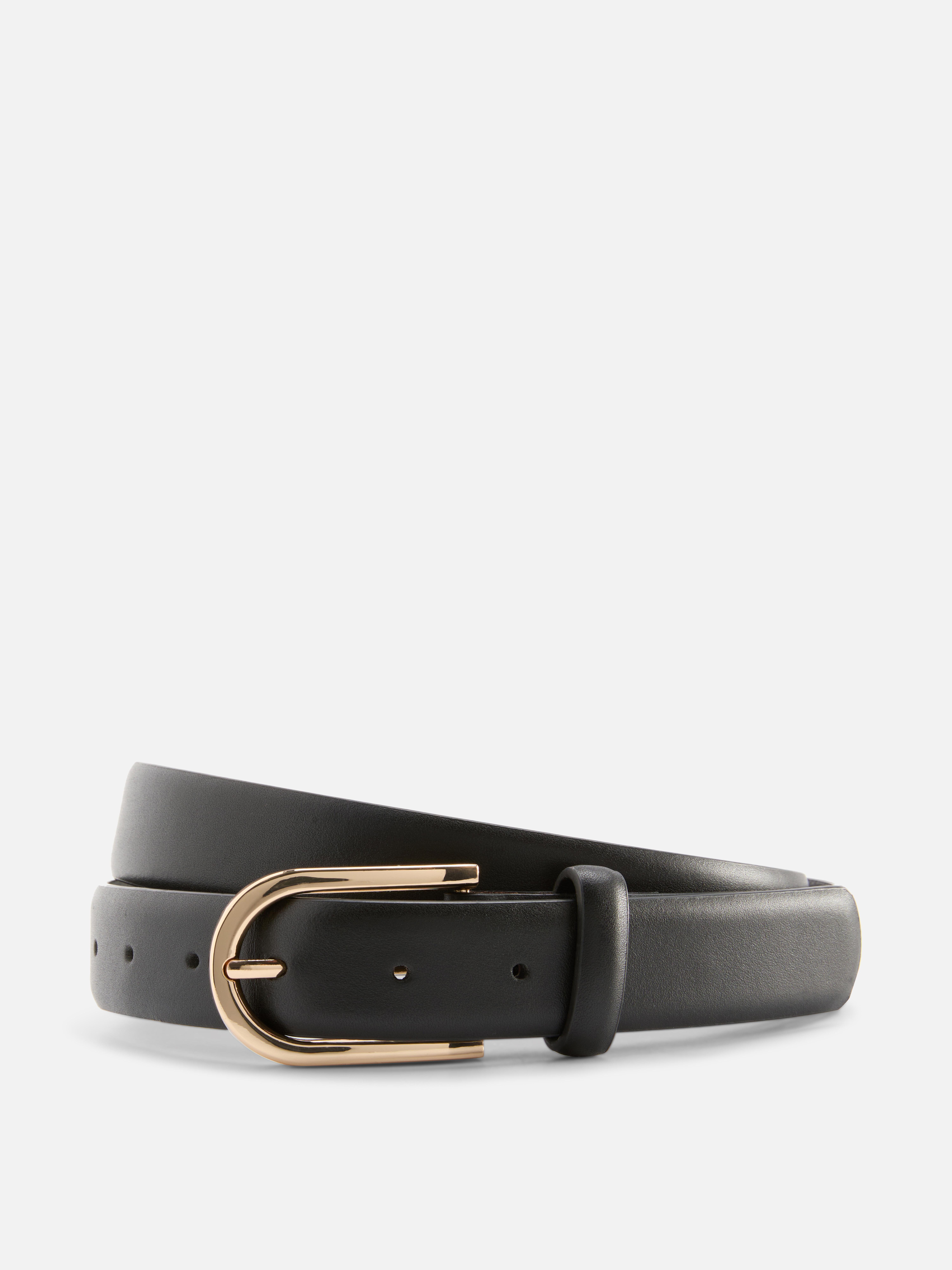The Edit Leather Skinny Belt